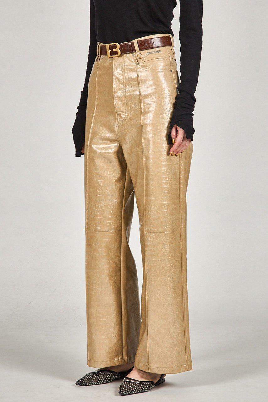 【プランク プロジェクト/PRANK PROJECT】のシンセティックレザープレスパンツ 人気、トレンドファッション・服の通販 founy(ファニー) 　ファッション　Fashion　レディースファッション　Fashion for Women　パンツ　Pants & Trousers　クロコ　Crocodile, Croc Embossed　ストレート　Straight, Straight Cut　バランス　Balance, Style Balance　ワイド　Wide, Wide Fit　ヴィンテージ　Vintage Style　other-8|ID: prp329100004706818 ipo3291000000035297827