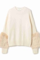【ベイジ,/BEIGE,】の【9/26 12:00販売開始】CHESTER / フェイクファークルーネックニット 人気、トレンドファッション・服の通販 founy(ファニー) ファッション Fashion レディースファッション Fashion for Women トップス・カットソー Cut & Sew Tops ニット Knit Tops & Sweaters カジュアルプルオーバー・ニットトップス Pullovers & Knit Tops / Casual Pullovers ダウン Down, Puffer デニム Denim, Jeans Material フェイクファー Faux Fur, Imitation Fur リュクス Luxury, Elegant, High-End, Chic thumbnail Bone|ID: prp329100004707918 ipo3291000000034004247