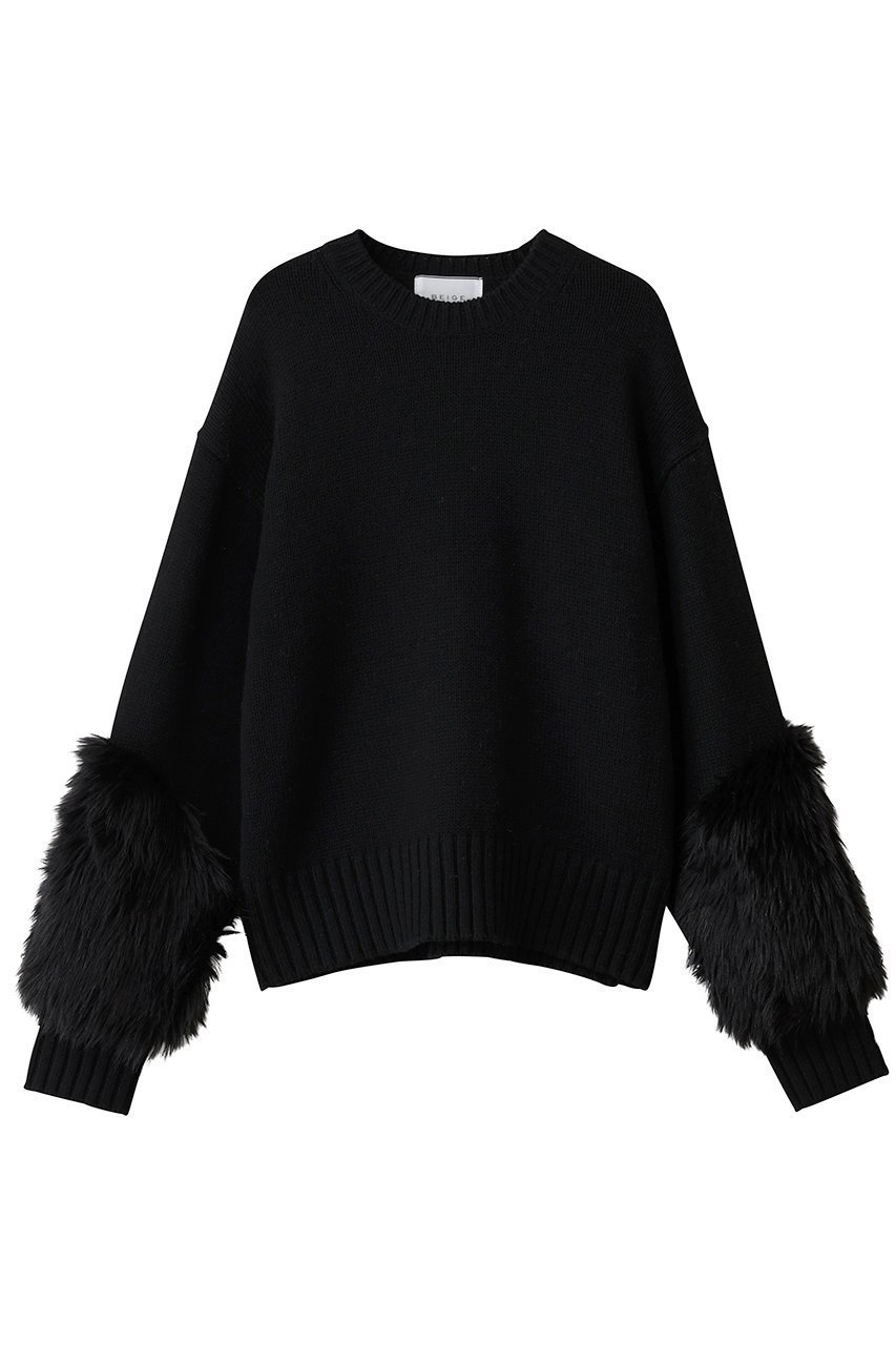 【ベイジ,/BEIGE,】のCHESTER / フェイクファークルーネックニット インテリア・キッズ・メンズ・レディースファッション・服の通販 founy(ファニー) 　ファッション　Fashion　レディースファッション　Fashion for Women　トップス・カットソー　Cut & Sew Tops　ニット　Knit Tops & Sweaters　カジュアルプルオーバー・ニットトップス　Pullovers & Knit Tops / Casual Pullovers　ダウン　Down, Puffer　デニム　Denim, Jeans Material　フェイクファー　Faux Fur, Imitation Fur　リュクス　Luxury, Elegant, High-End, Chic　再入荷　Restock / Back in Stock　Black|ID: prp329100004707918 ipo3291000000035512455