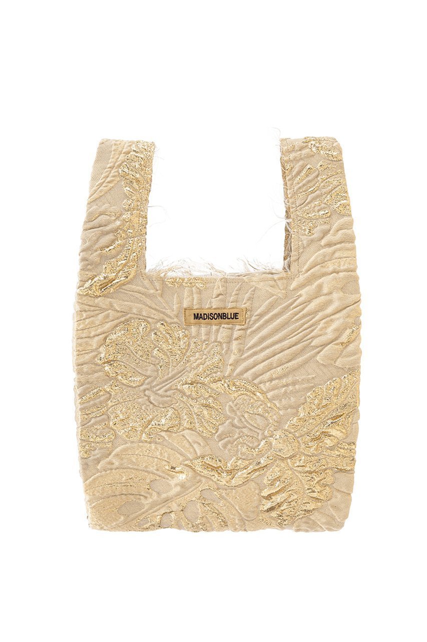 【マディソンブルー/MADISONBLUE】のSHOP BAG S JACQUARD ショップバッグS インテリア・キッズ・メンズ・レディースファッション・服の通販 founy(ファウニー) 　ファッション　Fashion　レディースファッション　Fashion for Women　ユニセックス　Unisex, Genderless　シルク　Silk, 100% Silk　ジャカード／ジャガード　Jacquard, Woven Pattern　ボタニカル　Botanical, Floral Pattern　ヴィンテージ　Vintage Style　夏　Summer　春　Spring　S/S・春夏　SS, Spring/Summer, Warm Season　ゴールド|ID: prp329100004707932 ipo3291000000036676279
