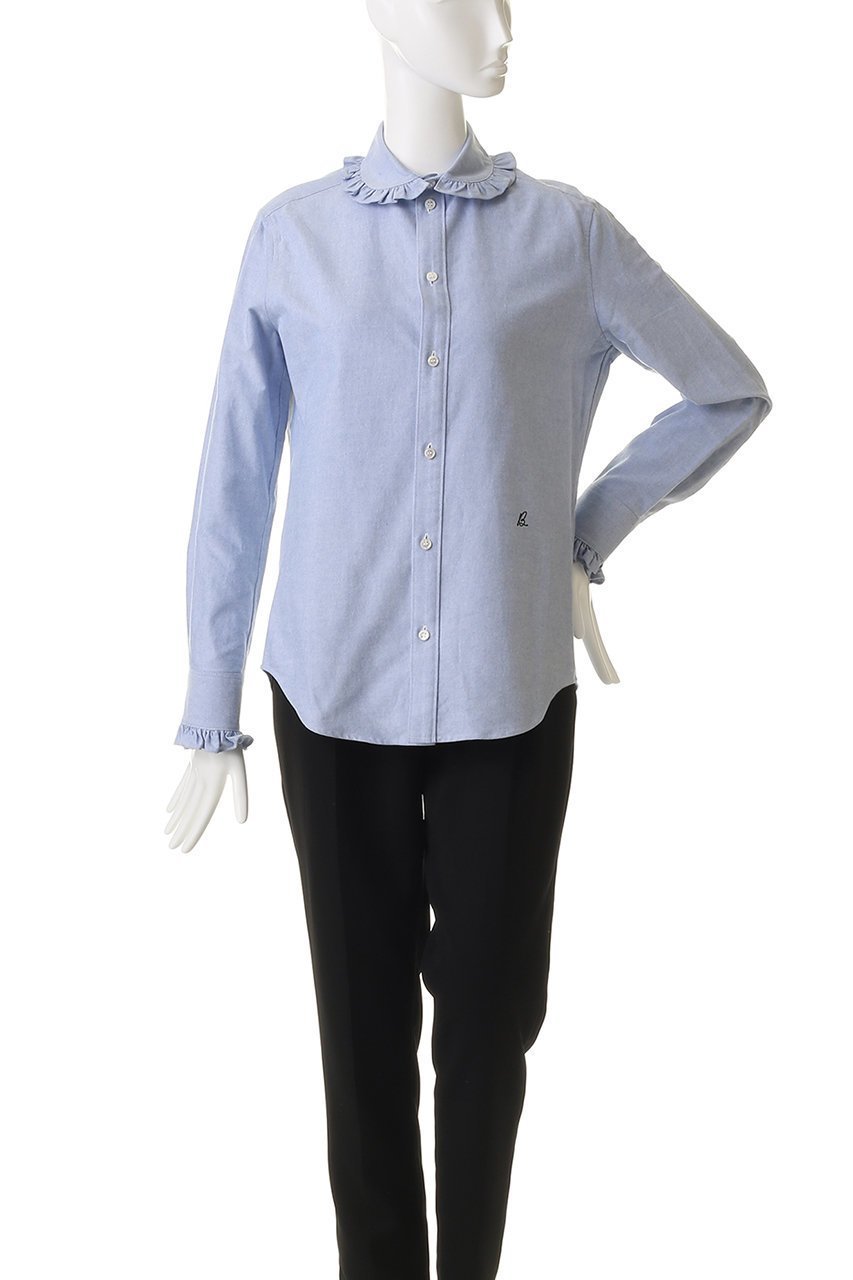 【マディソンブルー/MADISONBLUE】のROUND COLLAR FRILL SH OX ラウンドカラーフリルシャツ 人気、トレンドファッション・服の通販 founy(ファニー) 　ファッション　Fashion　レディースファッション　Fashion for Women　トップス・カットソー　Cut & Sew Tops　シャツ・ブラウス・オフィスカジュアル　Elegant Blouses & Button-Ups　スリーブ　Sleeve, Long Sleeve / Short Sleeve　バランス　Balance, Style Balance　フリル　Frill, Ruffle　ラウンド　Round, Round Neck　ロング　Long, Long-Length　新作・新入荷　New Arrivals / New In　other-2|ID: prp329100004707940 ipo3291000000034004397