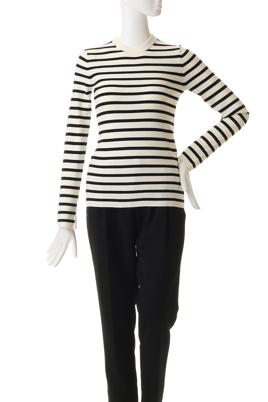 【マディソンブルー/MADISONBLUE】のCREW NECK BORDER PO クルーネックボーダープルオーバー 人気、トレンドファッション・服の通販 founy(ファニー) 　ファッション　Fashion　レディースファッション　Fashion for Women　トップス・カットソー　Cut & Sew Tops　シャツ・ブラウス・オフィスカジュアル　Elegant Blouses & Button-Ups　ロングTシャツ・Tシャツ　Longline T-Shirts & Tees　カジュアルプルオーバー・ニットトップス　Pullovers & Knit Tops / Casual Pullovers　カットソー・ベーシックTシャツ　Cut-and-Sewn Tops / Stretch Tees & Basics　なめらか　Smooth, Silky Texture　スリーブ　Sleeve, Long Sleeve / Short Sleeve　フィット　Fit, Slim Fit　ロング　Long, Long-Length　other-2|ID: prp329100004707941 ipo3291000000035869621