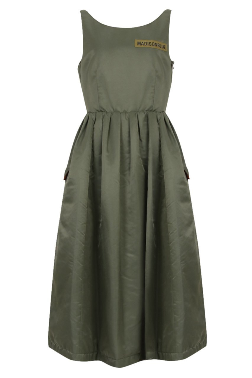 【マディソンブルー/MADISONBLUE】のGATHER PADDING DRESS NY TWILL ギャザーパディングドレス インテリア・キッズ・メンズ・レディースファッション・服の通販 founy(ファニー) 　ファッション　Fashion　レディースファッション　Fashion for Women　ワンピース　Dresses　フォーマル・パーティードレス・結婚式用ドレス　Elegant & Casual Dresses　チュニック　Tunic Tops & Dresses　エレガント 上品　Elegant　ギャザー　Gathered, Ruffled　ジャケット　Jacket, Outerwear　チュニック　Tunic, Long Top　ドレス　Dress, One-Piece　フィット　Fit, Slim Fit　フレア　Flare, Flared　ロング　Long, Long-Length　ヴィンテージ　Vintage Style　軽量　Lightweight, Ultra Light　カーキ|ID: prp329100004707943 ipo3291000000035512527