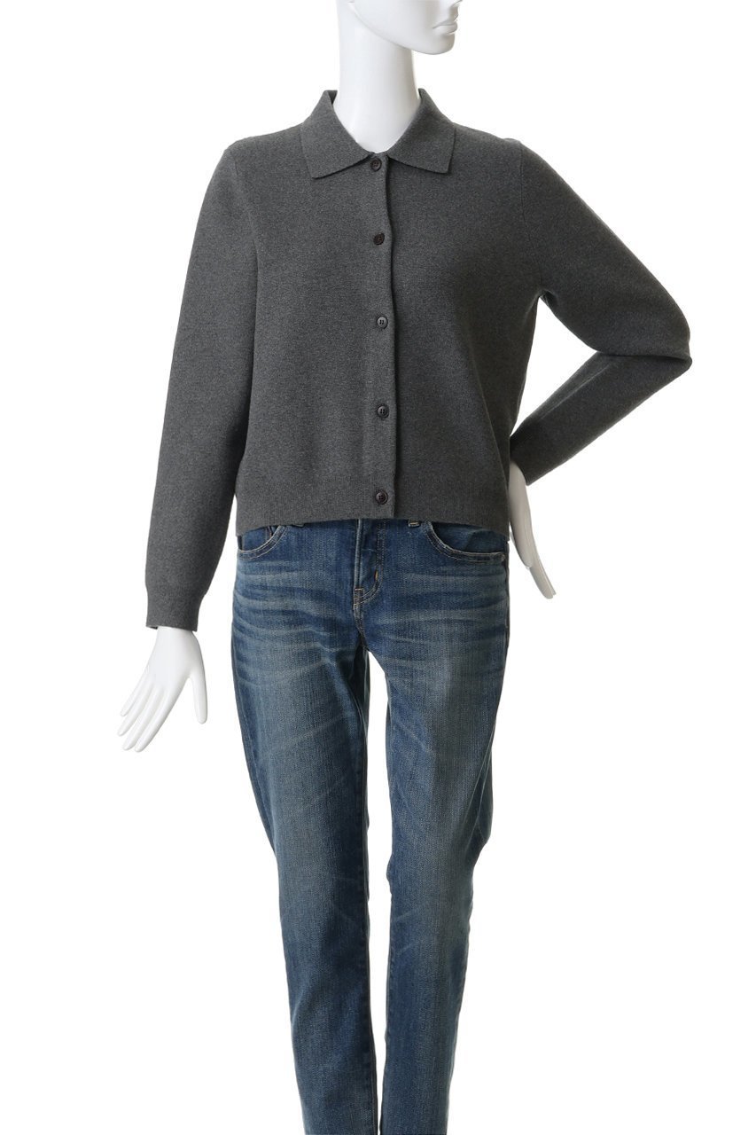 【デミーリー/DEMYLEE】のTOLU コットンカシミヤ シャツカラーニットカーディガン 人気、トレンドファッション・服の通販 founy(ファニー) 　ファッション　Fashion　レディースファッション　Fashion for Women　トップス・カットソー　Cut & Sew Tops　ニット　Knit Tops & Sweaters　カーディガン・羽織り　Layered Style Cardigans　シャツ・ブラウス・オフィスカジュアル　Elegant Blouses & Button-Ups　カーディガン　Cardigan, Knitwear　コンパクト　Compact, Small Size　ショート　Short, Short Length　エレガント 上品　Elegant　新作・新入荷　New Arrivals / New In　other-2|ID: prp329100004707953 ipo3291000000034004485