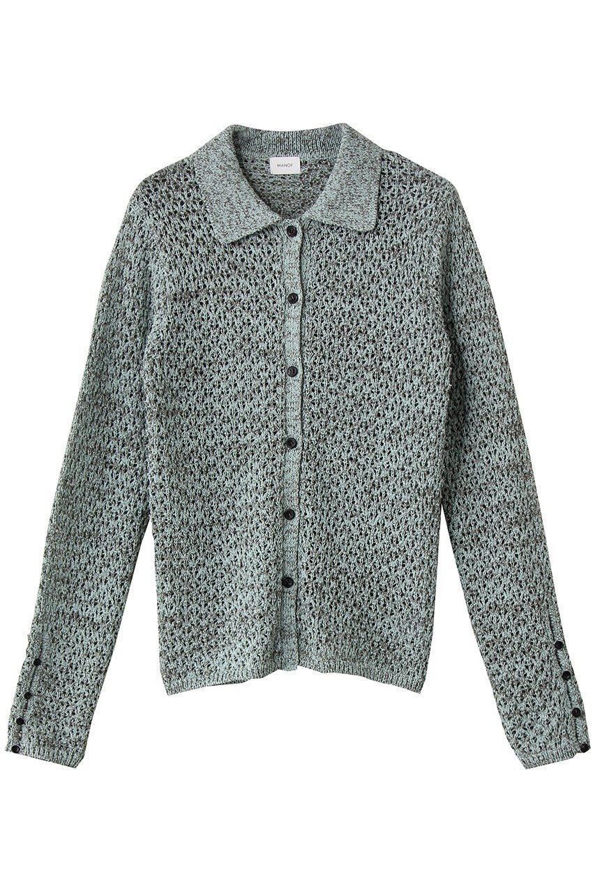 【マノフ/MANOF】のOPENWORK KNIT CARDIGAN カーディガン インテリア・キッズ・メンズ・レディースファッション・服の通販 founy(ファニー) 　ファッション　Fashion　レディースファッション　Fashion for Women　トップス・カットソー　Cut & Sew Tops　ニット　Knit Tops & Sweaters　カーディガン・羽織り　Layered Style Cardigans　カーディガン　Cardigan, Knitwear　コンパクト　Compact, Small Size　スリット　Slit, Slit Detail　エレガント 上品　Elegant　新作・新入荷　New Arrivals / New In　透かし　Cut-Out, Lacework　MINT|ID: prp329100004707966 ipo3291000000034004570