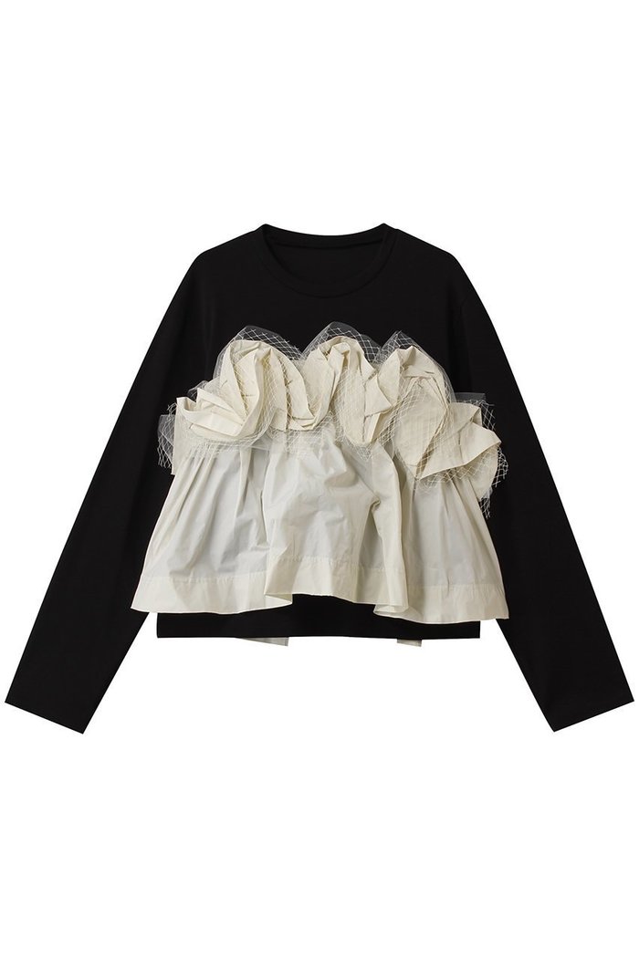 【メゾンスペシャル/MAISON SPECIAL】のMixed Fabric Frill Tops/異素材コンビフリルトップス インテリア・キッズ・メンズ・レディースファッション・服の通販 founy(ファニー) https://founy.com/ ファッション Fashion レディースファッション Fashion for Women トップス・カットソー Cut & Sew Tops シャツ・ブラウス・オフィスカジュアル Elegant Blouses & Button-Ups ロングTシャツ・Tシャツ Longline T-Shirts & Tees カットソー・ベーシックTシャツ Cut-and-Sewn Tops / Stretch Tees & Basics カットソー Cut and Sewn Top シアー Sheer, See-Through スリーブ Sleeve, Long Sleeve / Short Sleeve ダウン Down, Puffer デニム Denim, Jeans Material ドッキング Docking, Mixed Material フリル Frill, Ruffle レース Lace, Lace Fabric ロング Long, Long-Length 新作・新入荷 New Arrivals / New In |ID: prp329100004707975 ipo3291000000034004636