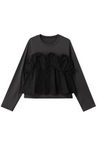 【メゾンスペシャル/MAISON SPECIAL】のMixed Fabric Frill Tops/異素材コンビフリルトップス GRY(グレー)|ID: prp329100004707975 ipo3291000000034004639