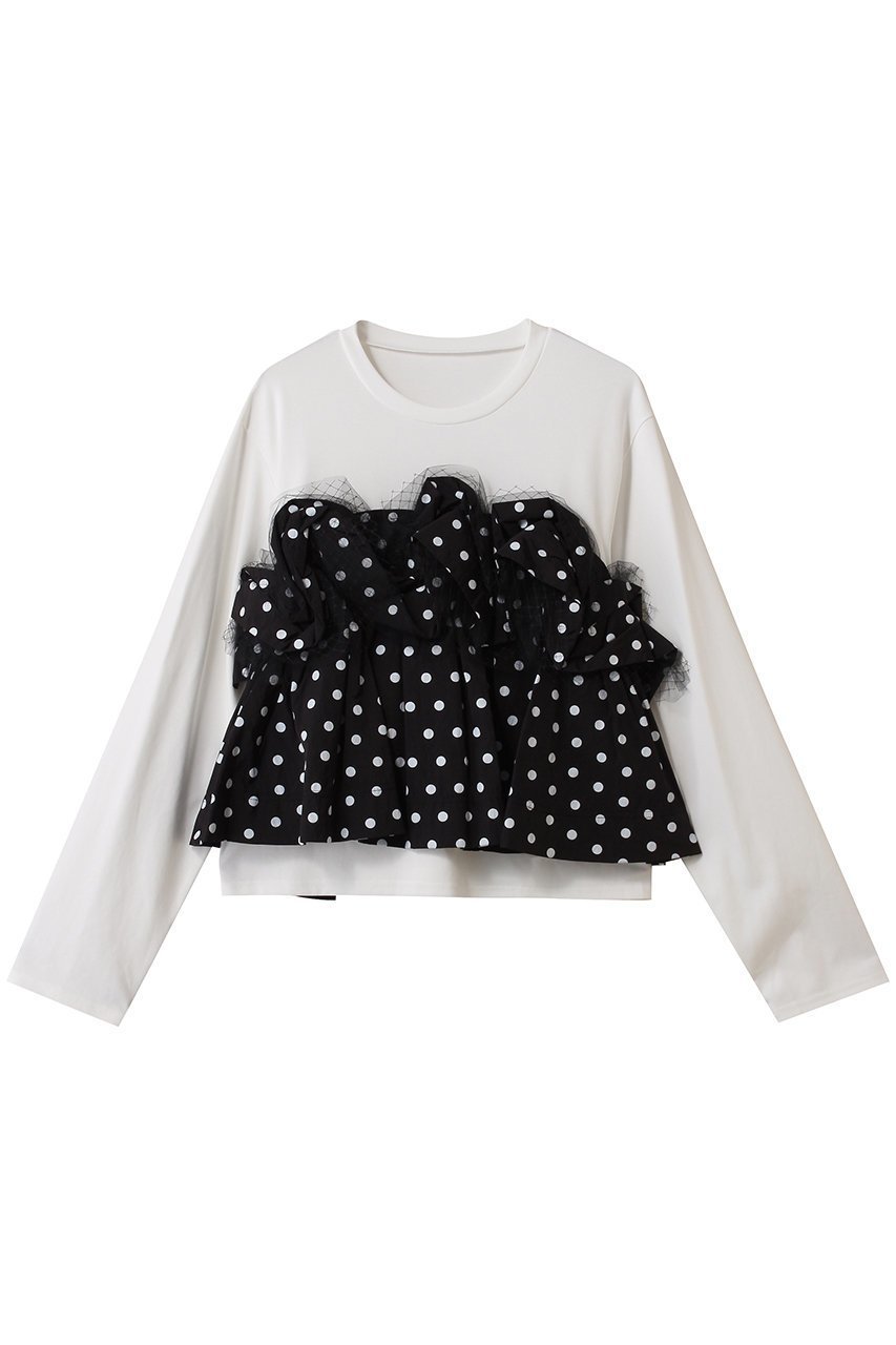 【メゾンスペシャル/MAISON SPECIAL】のMixed Fabric Frill Tops/異素材コンビフリルトップス インテリア・キッズ・メンズ・レディースファッション・服の通販 founy(ファニー) 　ファッション　Fashion　レディースファッション　Fashion for Women　トップス・カットソー　Cut & Sew Tops　シャツ・ブラウス・オフィスカジュアル　Elegant Blouses & Button-Ups　ロングTシャツ・Tシャツ　Longline T-Shirts & Tees　カットソー・ベーシックTシャツ　Cut-and-Sewn Tops / Stretch Tees & Basics　カットソー　Cut and Sewn Top　シアー　Sheer, See-Through　スリーブ　Sleeve, Long Sleeve / Short Sleeve　ダウン　Down, Puffer　デニム　Denim, Jeans Material　ドッキング　Docking, Mixed Material　フリル　Frill, Ruffle　レース　Lace, Lace Fabric　ロング　Long, Long-Length　新作・新入荷　New Arrivals / New In　WHT(ホワイト)|ID: prp329100004707975 ipo3291000000034004641