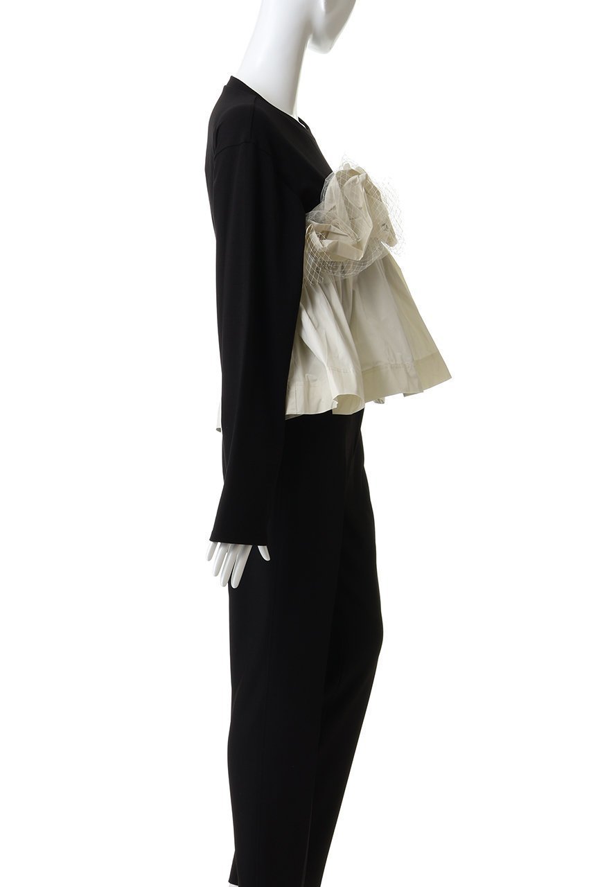 【メゾンスペシャル/MAISON SPECIAL】のMixed Fabric Frill Tops/異素材コンビフリルトップス 人気、トレンドファッション・服の通販 founy(ファニー) 　ファッション　Fashion　レディースファッション　Fashion for Women　トップス・カットソー　Cut & Sew Tops　シャツ・ブラウス・オフィスカジュアル　Elegant Blouses & Button-Ups　ロングTシャツ・Tシャツ　Longline T-Shirts & Tees　カットソー・ベーシックTシャツ　Cut-and-Sewn Tops / Stretch Tees & Basics　カットソー　Cut and Sewn Top　シアー　Sheer, See-Through　スリーブ　Sleeve, Long Sleeve / Short Sleeve　ダウン　Down, Puffer　デニム　Denim, Jeans Material　ドッキング　Docking, Mixed Material　フリル　Frill, Ruffle　レース　Lace, Lace Fabric　ロング　Long, Long-Length　新作・新入荷　New Arrivals / New In　other-3|ID: prp329100004707975 ipo3291000000034004645