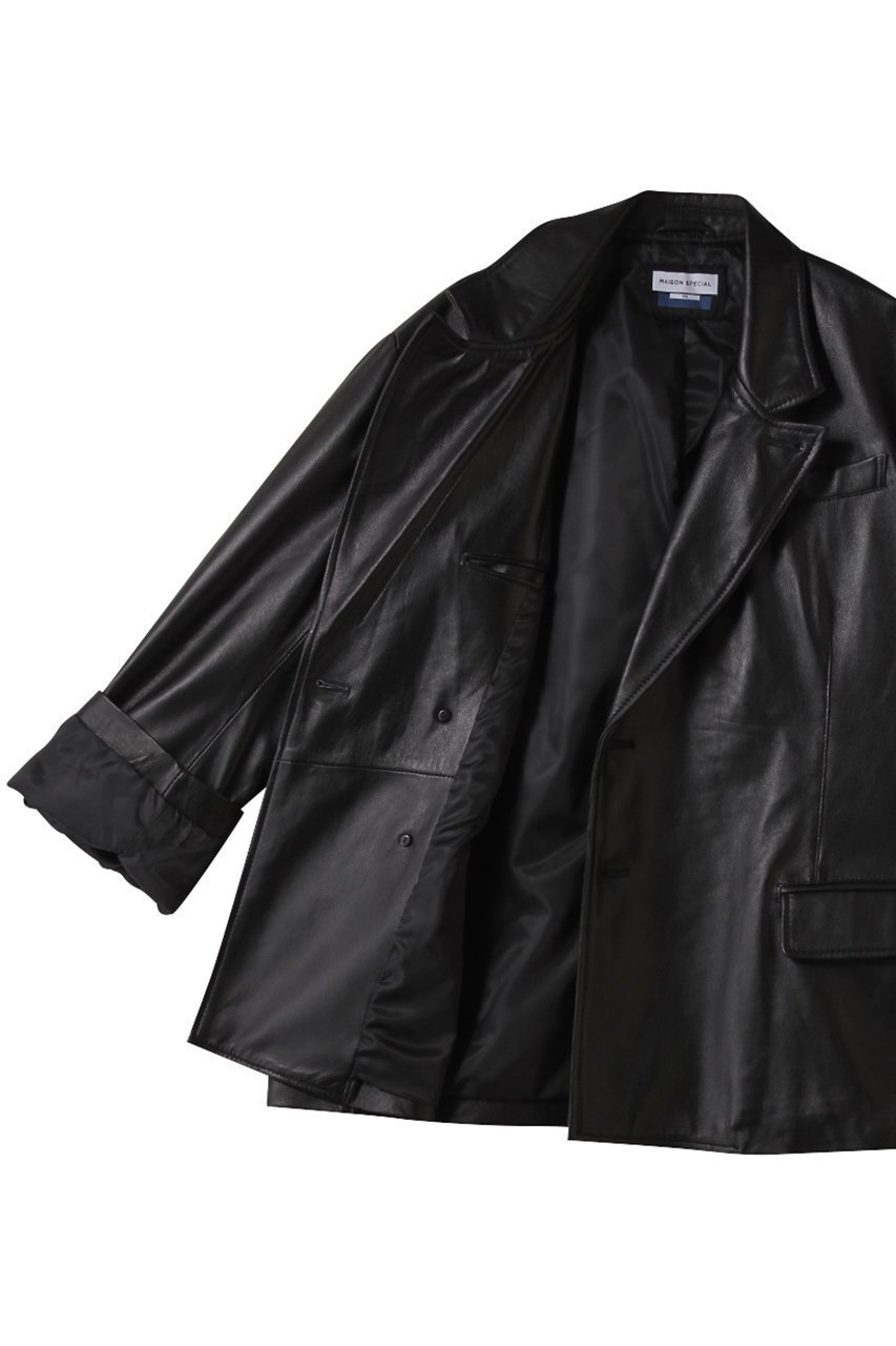 【メゾンスペシャル/MAISON SPECIAL】の【UNISEX】SHEEPレザーピークドラペルセミダブルジャケト 人気、トレンドファッション・服の通販 founy(ファニー) 　ファッション　Fashion　レディースファッション　Fashion for Women　アウター　Coat / Outerwear Collection　レディースジャケット・軽アウター　Jackets　ユニセックス　Unisex, Genderless　おすすめ　Recommended / Our Picks　ジャケット　Jacket, Outerwear　フェミニン　Feminine, Girly　エレガント 上品　Elegant　新作・新入荷　New Arrivals / New In　other-6|ID: prp329100004707977 ipo3291000000034004659