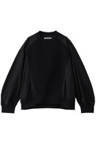 【メゾンスペシャル/MAISON SPECIAL】の【UNISEX】コンビネーションプルオーバーニット BLK(ブラック)|ID: prp329100004707981 ipo3291000000034004676
