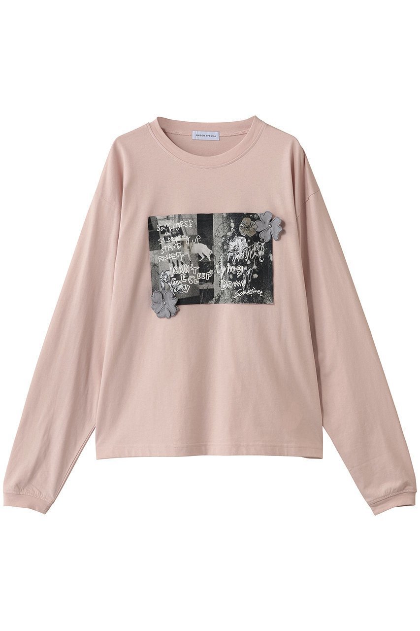 【メゾンスペシャル/MAISON SPECIAL】のガーデンフォトフラワーロンT インテリア・キッズ・メンズ・レディースファッション・服の通販 founy(ファニー) 　ファッション　Fashion　レディースファッション　Fashion for Women　トップス・カットソー　Cut & Sew Tops　シャツ・ブラウス・オフィスカジュアル　Elegant Blouses & Button-Ups　ロングTシャツ・Tシャツ　Longline T-Shirts & Tees　カットソー・ベーシックTシャツ　Cut-and-Sewn Tops / Stretch Tees & Basics　グラフィック　Graphic, Graphic Design　シンプル　Simple, Minimal　スリーブ　Sleeve, Long Sleeve / Short Sleeve　フラワー　Flower, Floral　プリント　Print, Printed Pattern　ボトム　Bottoms, Lower Wear　モチーフ　Motif, Design Theme　モノトーン　Monotone, Black and White　ロング　Long, Long-Length　新作・新入荷　New Arrivals / New In　PNK(ピンク)|ID: prp329100004707987 ipo3291000000034004724