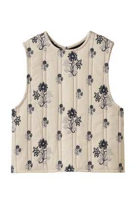 【ミズイロ インド/mizuiro ind】 2way print quitting vest ベスト人気、トレンドファッション・服の通販 founy(ファニー) ファッション Fashion レディースファッション Fashion for Women アウター Coat / Outerwear Collection レディースジャケット・軽アウター Jackets シンプル Simple, Minimal ジャケット Jacket, Outerwear ストライプ Stripe, Striped Pattern フェミニン Feminine, Girly フラワー Flower, Floral ベスト Vest, Waistcoat モノトーン Monotone, Black and White 新作・新入荷 New Arrivals / New In |ID:prp329100004707992