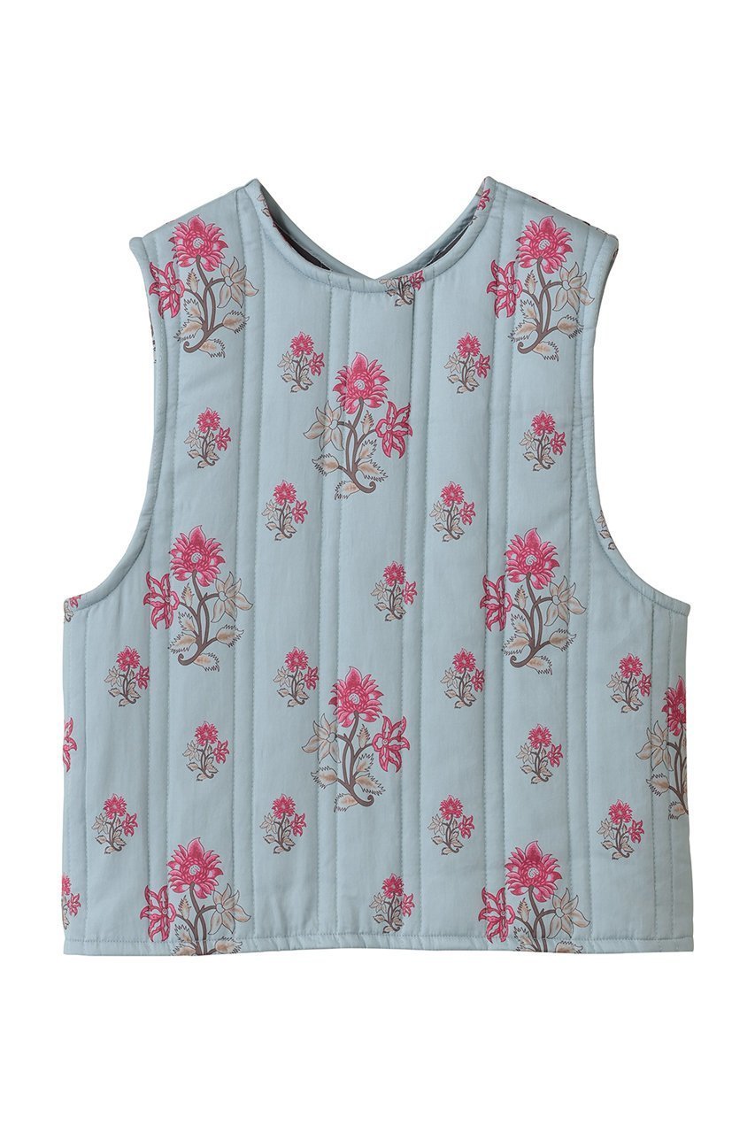 【ミズイロ インド/mizuiro ind】の2way print quitting vest ベスト インテリア・キッズ・メンズ・レディースファッション・服の通販 founy(ファニー) 　ファッション　Fashion　レディースファッション　Fashion for Women　アウター　Coat / Outerwear Collection　レディースジャケット・軽アウター　Jackets　シンプル　Simple, Minimal　ジャケット　Jacket, Outerwear　ストライプ　Stripe, Striped Pattern　フェミニン　Feminine, Girly　フラワー　Flower, Floral　ベスト　Vest, Waistcoat　モノトーン　Monotone, Black and White　新作・新入荷　New Arrivals / New In　l.blue|ID: prp329100004707992 ipo3291000000034004756