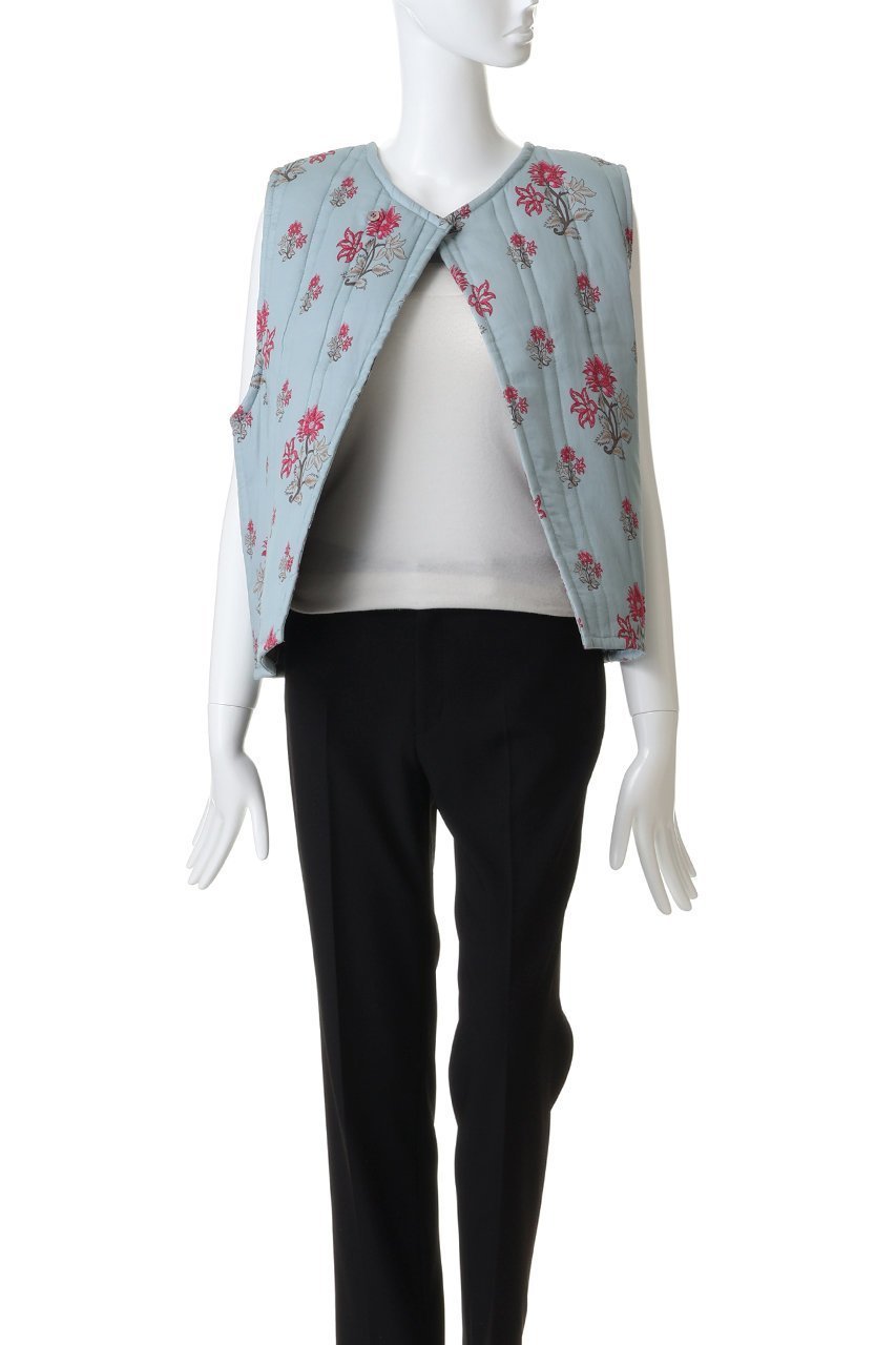 【ミズイロ インド/mizuiro ind】の2way print quitting vest ベスト 人気、トレンドファッション・服の通販 founy(ファニー) 　ファッション　Fashion　レディースファッション　Fashion for Women　アウター　Coat / Outerwear Collection　レディースジャケット・軽アウター　Jackets　シンプル　Simple, Minimal　ジャケット　Jacket, Outerwear　ストライプ　Stripe, Striped Pattern　フェミニン　Feminine, Girly　フラワー　Flower, Floral　ベスト　Vest, Waistcoat　モノトーン　Monotone, Black and White　新作・新入荷　New Arrivals / New In　other-8|ID: prp329100004707992 ipo3291000000034004769