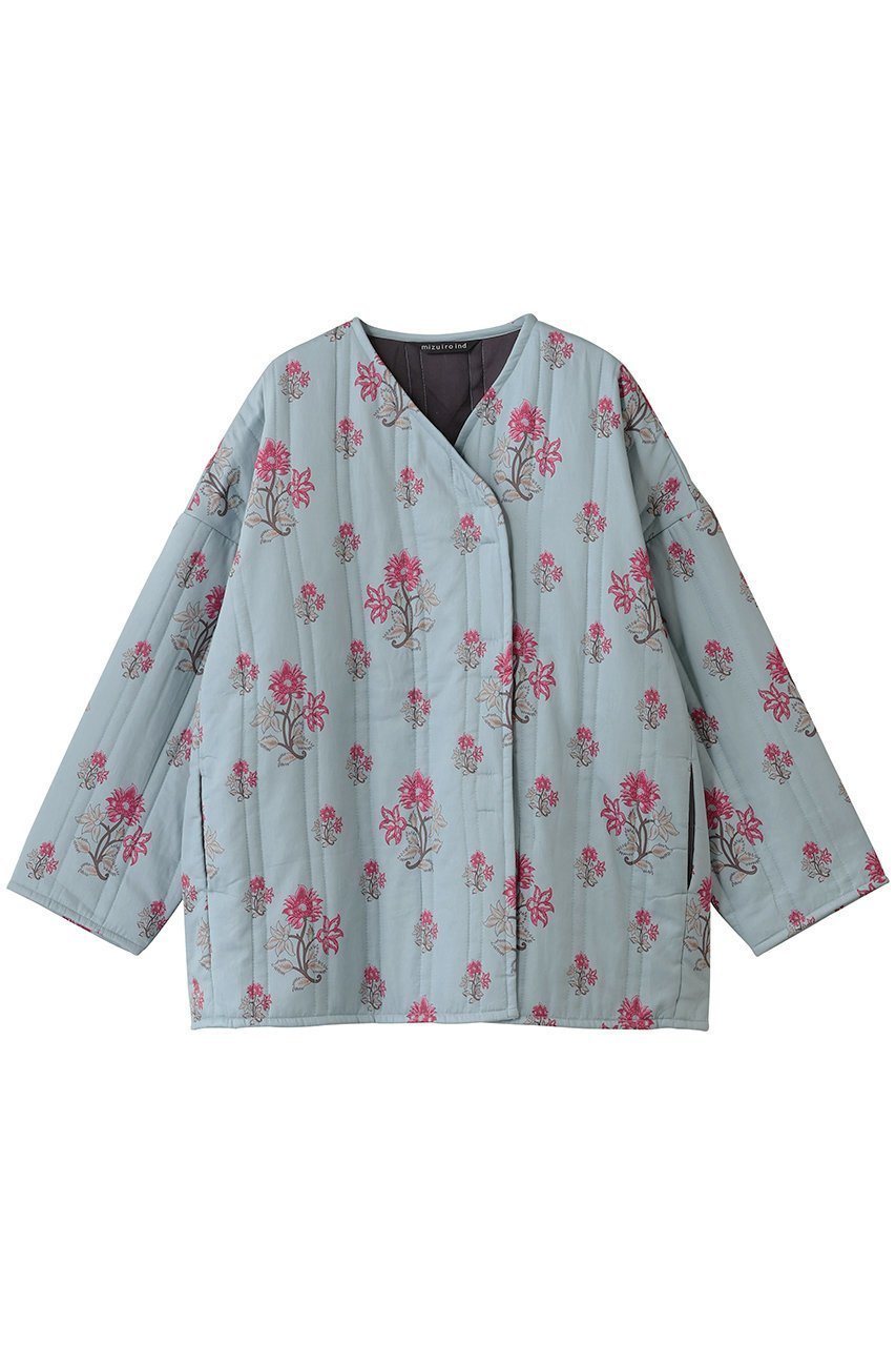 【ミズイロ インド/mizuiro ind】のprint quitting JK ジャケット インテリア・キッズ・メンズ・レディースファッション・服の通販 founy(ファニー) 　ファッション　Fashion　レディースファッション　Fashion for Women　アウター　Coat / Outerwear Collection　レディースジャケット・軽アウター　Jackets　キルティング　Quilted, Quilting　シンプル　Simple, Minimal　ジャケット　Jacket, Outerwear　ストライプ　Stripe, Striped Pattern　フラワー　Flower, Floral　モノトーン　Monotone, Black and White　新作・新入荷　New Arrivals / New In　l.blue|ID: prp329100004707994 ipo3291000000034004772