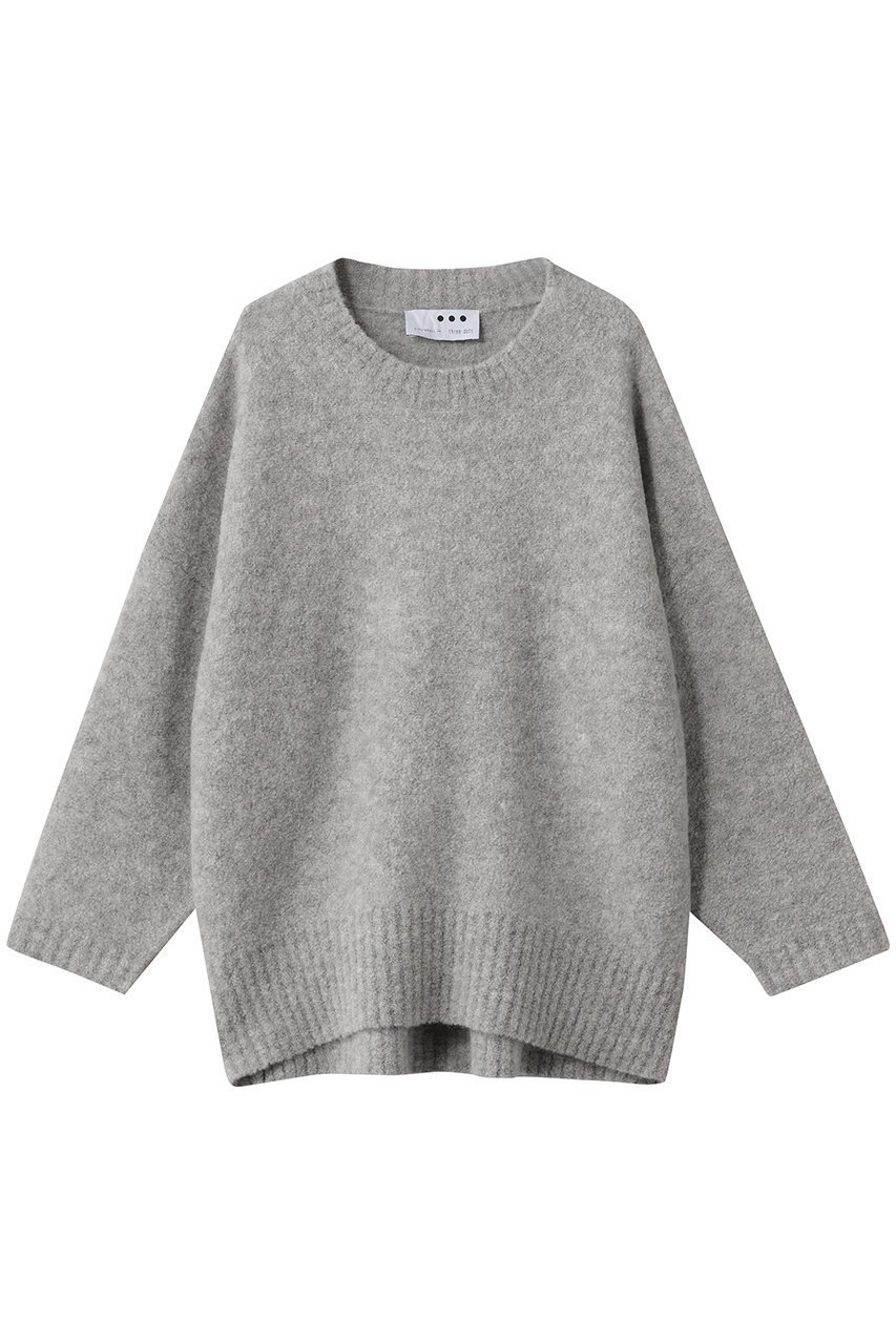 【スリー ドッツ/three dots】のミニブークレービッグトップ インテリア・キッズ・メンズ・レディースファッション・服の通販 founy(ファニー) 　ファッション　Fashion　レディースファッション　Fashion for Women　トップス・カットソー　Cut & Sew Tops　ニット　Knit Tops & Sweaters　カジュアルプルオーバー・ニットトップス　Pullovers & Knit Tops / Casual Pullovers　おすすめ　Recommended / Our Picks　サテン　Satin, Glossy Fabric　シンプル　Simple, Minimal　タイトスカート　Pencil Skirt, Tight Skirt　モコモコ　Fuzzy, Fluffy　新作・新入荷　New Arrivals / New In　A/W・秋冬　Autumn/Winter　メランジグレー|ID: prp329100004708006 ipo3291000000034004860