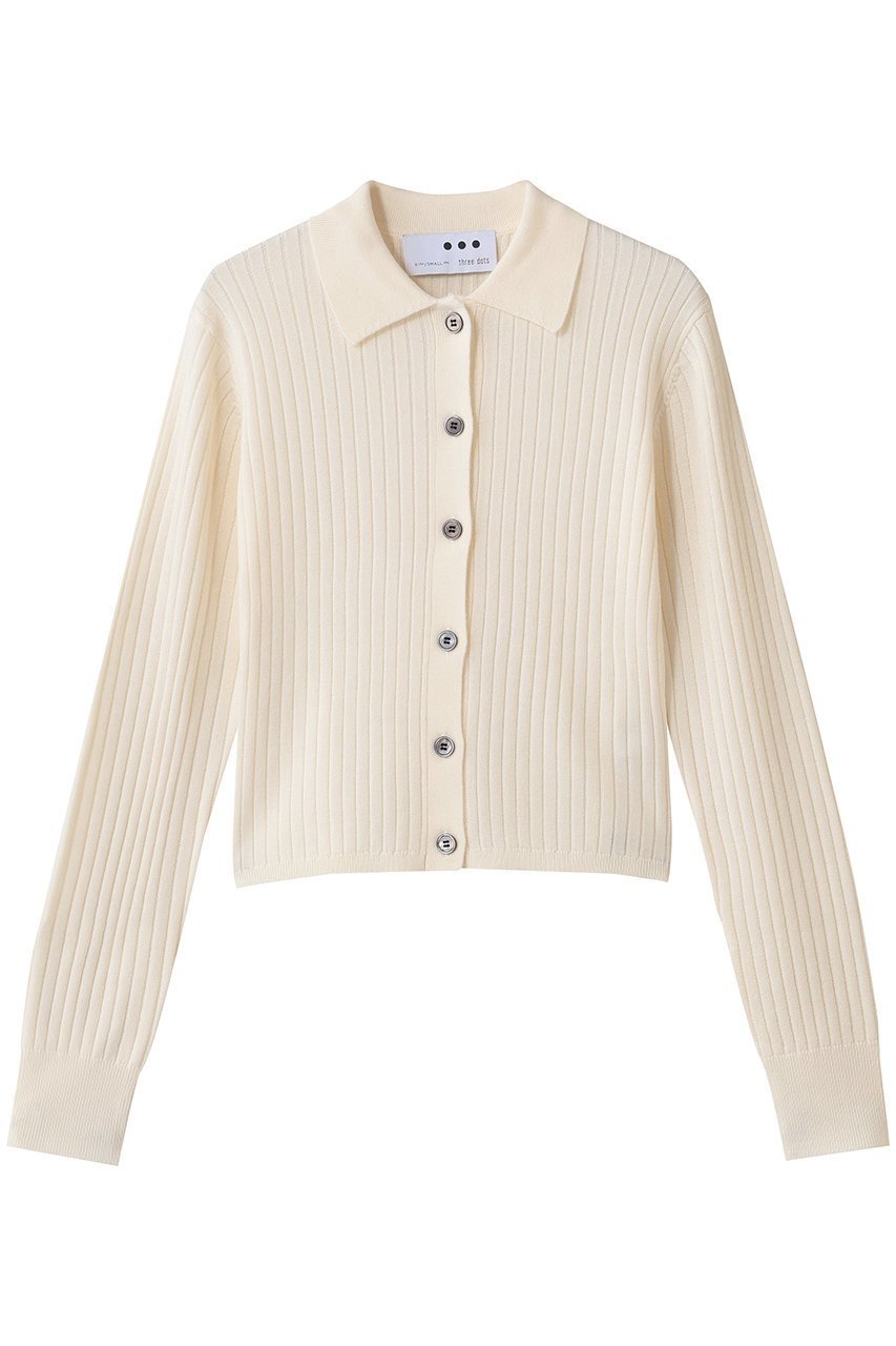 【スリー ドッツ/three dots】のウールアウトフィット ポロカーディガン インテリア・キッズ・メンズ・レディースファッション・服の通販 founy(ファニー) 　ファッション　Fashion　レディースファッション　Fashion for Women　トップス・カットソー　Cut & Sew Tops　ニット　Knit Tops & Sweaters　カーディガン・羽織り　Layered Style Cardigans　おすすめ　Recommended / Our Picks　カーディガン　Cardigan, Knitwear　シンプル　Simple, Minimal　セットアップ　Set-Up, Coordinated Outfit　フィット　Fit, Slim Fit　新作・新入荷　New Arrivals / New In　オフホワイト|ID: prp329100004708008 ipo3291000000034004870