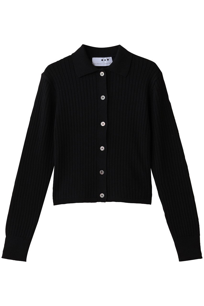【スリー ドッツ/three dots】のウールアウトフィット ポロカーディガン インテリア・キッズ・メンズ・レディースファッション・服の通販 founy(ファニー) 　ファッション　Fashion　レディースファッション　Fashion for Women　トップス・カットソー　Cut & Sew Tops　ニット　Knit Tops & Sweaters　カーディガン・羽織り　Layered Style Cardigans　おすすめ　Recommended / Our Picks　カーディガン　Cardigan, Knitwear　シンプル　Simple, Minimal　セットアップ　Set-Up, Coordinated Outfit　フィット　Fit, Slim Fit　新作・新入荷　New Arrivals / New In　ブラック|ID: prp329100004708008 ipo3291000000034004871