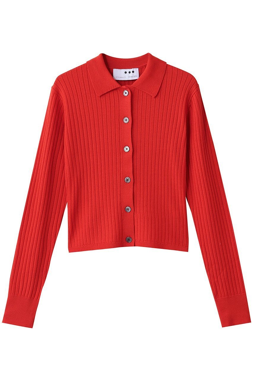 【スリー ドッツ/three dots】のウールアウトフィット ポロカーディガン インテリア・キッズ・メンズ・レディースファッション・服の通販 founy(ファニー) 　ファッション　Fashion　レディースファッション　Fashion for Women　トップス・カットソー　Cut & Sew Tops　ニット　Knit Tops & Sweaters　カーディガン・羽織り　Layered Style Cardigans　おすすめ　Recommended / Our Picks　カーディガン　Cardigan, Knitwear　シンプル　Simple, Minimal　セットアップ　Set-Up, Coordinated Outfit　フィット　Fit, Slim Fit　新作・新入荷　New Arrivals / New In　トマト|ID: prp329100004708008 ipo3291000000034004873