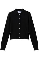 【スリー ドッツ/three dots】のウールアウトフィット ポロカーディガン ブラック|ID: prp329100004708008 ipo3291000000035869758