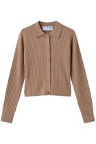 【スリー ドッツ/three dots】のウールアウトフィット ポロカーディガン ベージュ|ID: prp329100004708008 ipo3291000000035869760