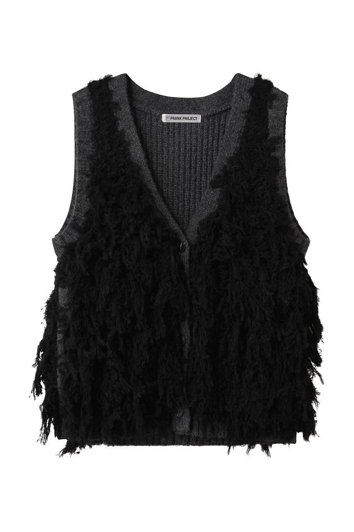 【プランク プロジェクト/PRANK PROJECT】のフラッフィーニットベスト / Fluffy Knit Vest インテリア・キッズ・メンズ・レディースファッション・服の通販 founy(ファニー) https://founy.com/ ファッション Fashion レディースファッション Fashion for Women トップス・カットソー Cut & Sew Tops ニット Knit Tops & Sweaters カーディガン・羽織り Layered Style Cardigans ベスト&ジレ / 重ね着スタイル Vests & Gilets カーディガン Cardigan, Knitwear フロント Front, Front Design ベスト Vest, Waistcoat マニッシュ Mannish, Boyish 新作・新入荷 New Arrivals / New In |ID: prp329100004708016 ipo3291000000034004935