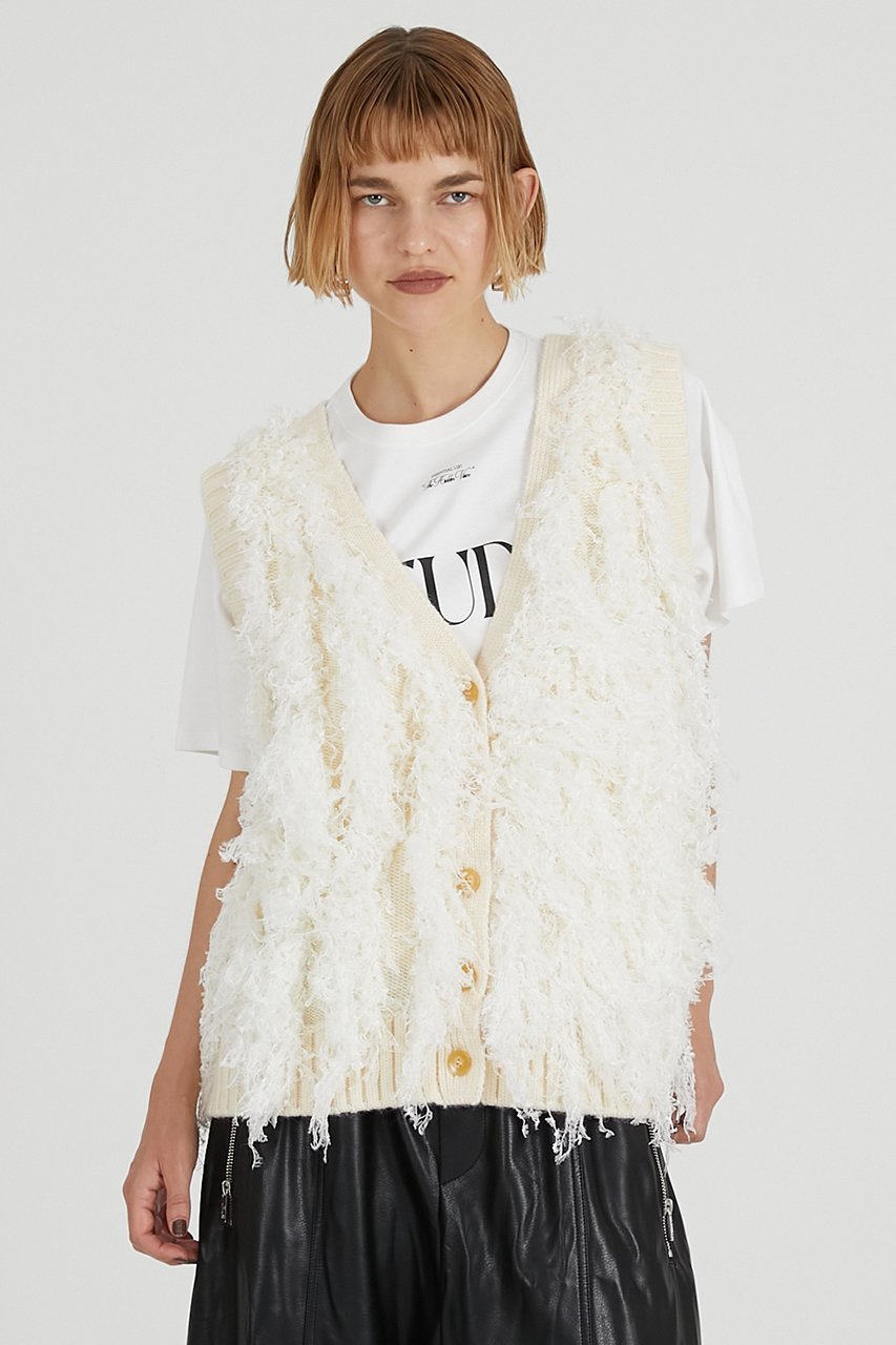 【プランク プロジェクト/PRANK PROJECT】のフラッフィーニットベスト / Fluffy Knit Vest 人気、トレンドファッション・服の通販 founy(ファニー) 　ファッション　Fashion　レディースファッション　Fashion for Women　トップス・カットソー　Cut & Sew Tops　ニット　Knit Tops & Sweaters　カーディガン・羽織り　Layered Style Cardigans　ベスト&ジレ / 重ね着スタイル　Vests & Gilets　カーディガン　Cardigan, Knitwear　フロント　Front, Front Design　ベスト　Vest, Waistcoat　マニッシュ　Mannish, Boyish　新作・新入荷　New Arrivals / New In　other-8|ID: prp329100004708016 ipo3291000000034004944