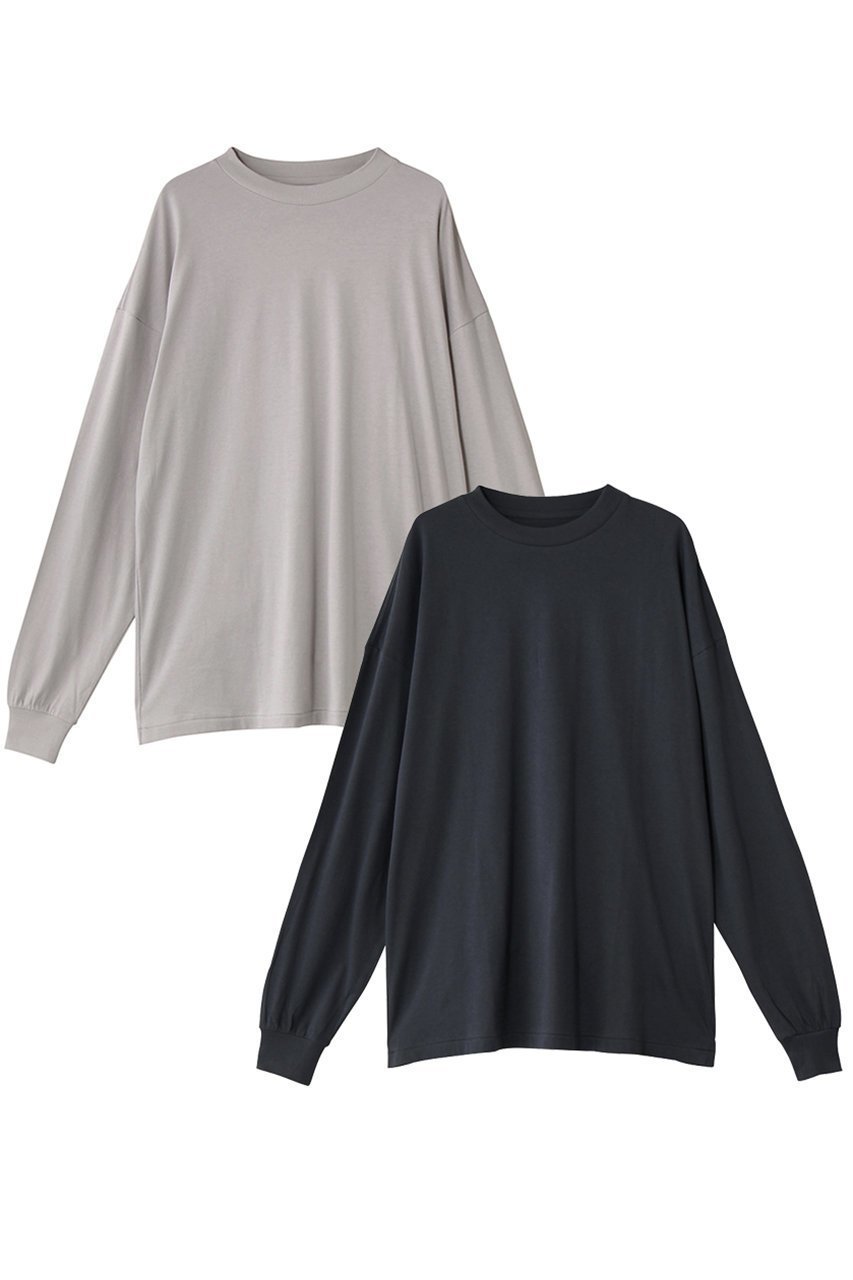 【エヌ.ハリウッド/N.HOOLYWOOD / MEN】の【MEN】【EXCHANGE SERVICE】2 パック ロングスリーブTシャツ インテリア・キッズ・メンズ・レディースファッション・服の通販 founy(ファニー) 　ファッション　Fashion　メンズファッション　Fashion for Men　トップス・カットソー　Cut & Sew Tops　メンズシャツ　Shirts　ショルダー　Shoulder, Shoulder Strap　スリーブ　Sleeve, Long Sleeve / Short Sleeve　ドロップ　Drop Shoulder, Dropped Style　ベーシック　Basic, Essential　ロング　Long, Long-Length　人気　Popular, Best Seller　定番　Standard, Basic Item　新作・新入荷　New Arrivals / New In　グレー/チャコール|ID: prp329100004708028 ipo3291000000034005057