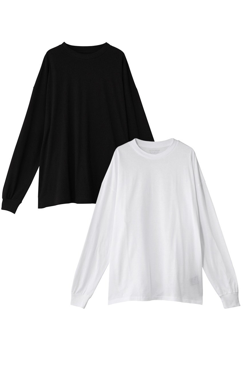 【エヌ.ハリウッド/N.HOOLYWOOD / MEN】の【MEN】【EXCHANGE SERVICE 】2 パック ロングスリーブTシャツ インテリア・キッズ・メンズ・レディースファッション・服の通販 founy(ファニー) 　ファッション　Fashion　メンズファッション　Fashion for Men　トップス・カットソー　Cut & Sew Tops　メンズシャツ　Shirts　ショルダー　Shoulder, Shoulder Strap　スリーブ　Sleeve, Long Sleeve / Short Sleeve　ドロップ　Drop Shoulder, Dropped Style　ベーシック　Basic, Essential　ロング　Long, Long-Length　人気　Popular, Best Seller　定番　Standard, Basic Item　ブラック/ホワイト|ID: prp329100004708028 ipo3291000000035869866