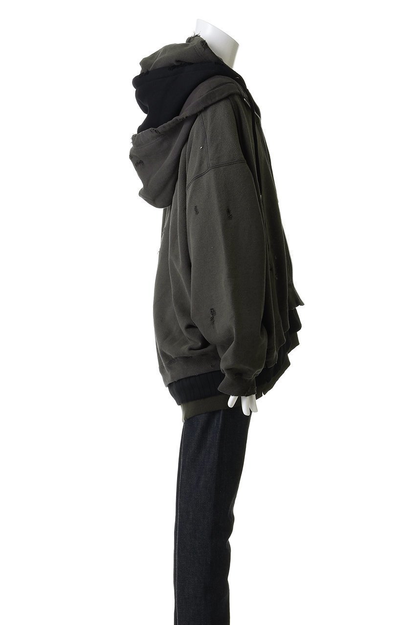 【メゾン ミハラヤスヒロ/Maison MIHARA YASUHIRO / MEN】の【MEN】TRIPLE レイヤード パーカー 人気、トレンドファッション・服の通販 founy(ファニー) 　ファッション　Fashion　メンズファッション　Fashion for Men　トップス・カットソー　Cut & Sew Tops　パーカー・フーディー / カジュアルコーデ　Hoodies & Parkas　メンズシャツ　Shirts　インナー　Innerwear　ダメージ　Distressed, Destroyed　パーカー　Hoodie, Parka　ワイド　Wide, Wide Fit　新作・新入荷　New Arrivals / New In　other-3|ID: prp329100004708031 ipo3291000000034005087