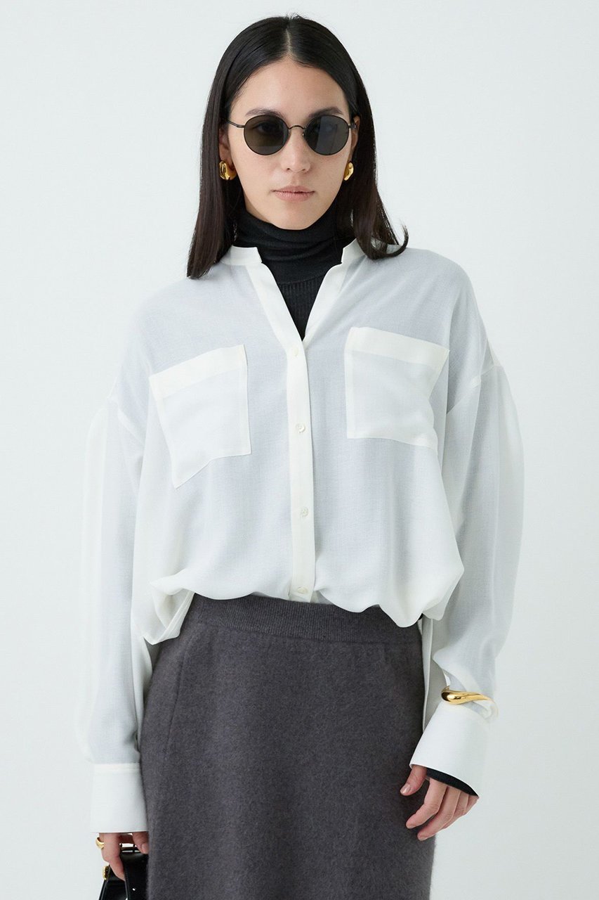 【カオス/Chaos】のパランビエラシャツ 人気、トレンドファッション・服の通販 founy(ファニー) 　ファッション　Fashion　レディースファッション　Fashion for Women　トップス・カットソー　Cut & Sew Tops　シャツ・ブラウス・オフィスカジュアル　Elegant Blouses & Button-Ups　キュプラ　Cupro, Eco Fabric　スリーブ　Sleeve, Long Sleeve / Short Sleeve　ドレープ　Drape, Draping Fabric　バランス　Balance, Style Balance　フェミニン　Feminine, Girly　ロング　Long, Long-Length　新作・新入荷　New Arrivals / New In　other-5|ID: prp329100004708033 ipo3291000000034005104