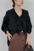 【ガリャルダガランテ/GALLARDAGALANTE】のフリルブラウス 人気、トレンドファッション・服の通販 founy(ファニー) ファッション Fashion レディースファッション Fashion for Women トップス・カットソー Cut & Sew Tops シャツ・ブラウス・オフィスカジュアル Elegant Blouses & Button-Ups スラックス Slacks, Dress Pants スリーブ Sleeve, Long Sleeve / Short Sleeve デニム Denim, Jeans Material フリル Frill, Ruffle ロング Long, Long-Length 新作・新入荷 New Arrivals / New In thumbnail ブラック|ID: prp329100004709205 ipo3291000000034015571