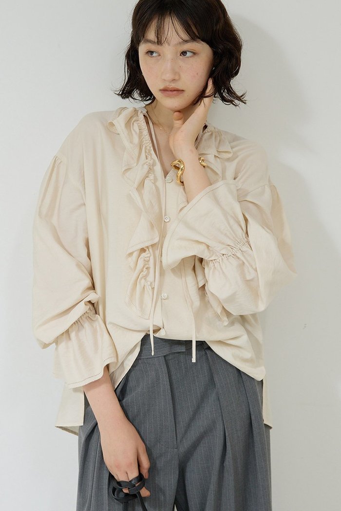 【ガリャルダガランテ/GALLARDAGALANTE】のフリルブラウス インテリア・キッズ・メンズ・レディースファッション・服の通販 founy(ファニー) https://founy.com/ ファッション Fashion レディースファッション Fashion for Women トップス・カットソー Cut & Sew Tops シャツ・ブラウス・オフィスカジュアル Elegant Blouses & Button-Ups スラックス Slacks, Dress Pants スリーブ Sleeve, Long Sleeve / Short Sleeve デニム Denim, Jeans Material フリル Frill, Ruffle ロング Long, Long-Length 再入荷 Restock / Back in Stock |ID: prp329100004709205 ipo3291000000035382358