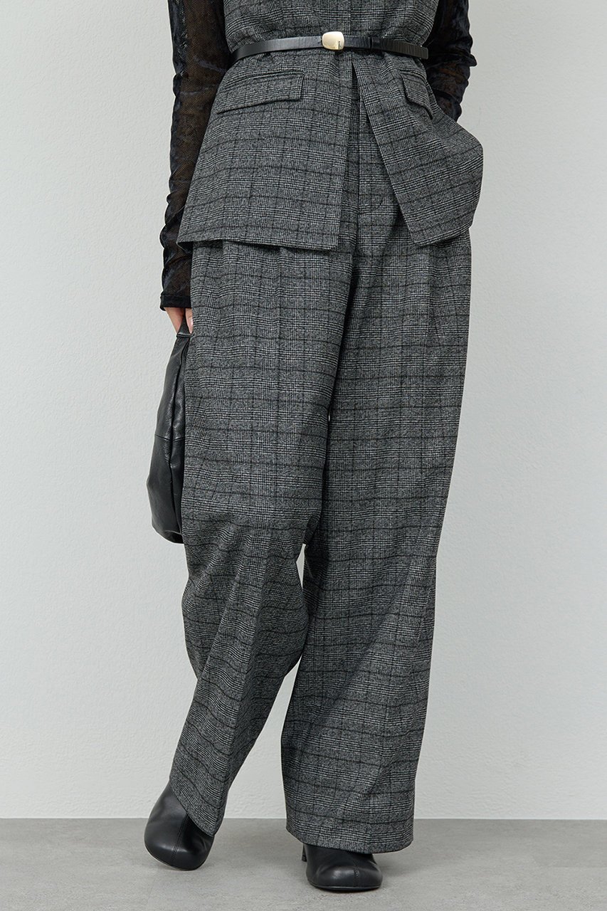 【ガリャルダガランテ/GALLARDAGALANTE】のタックワイドストレートパンツ 人気、トレンドファッション・服の通販 founy(ファニー) 　ファッション　Fashion　レディースファッション　Fashion for Women　パンツ　Pants & Trousers　おすすめ　Recommended / Our Picks　ストレート　Straight, Straight Cut　チェック　Check, Plaid, Tartan　ベスト　Vest, Waistcoat　マニッシュ　Mannish, Boyish　ワイド　Wide, Wide Fit　エレガント 上品　Elegant　other-4|ID: prp329100004709206 ipo3291000000035382377