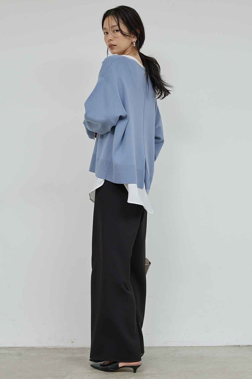 【ガリャルダガランテ/GALLARDAGALANTE】の【CHIKAコラボ】タイ付き総針Vネックニット 人気、トレンドファッション・服の通販 founy(ファニー) 　ファッション　Fashion　レディースファッション　Fashion for Women　トップス・カットソー　Cut & Sew Tops　ニット　Knit Tops & Sweaters　カジュアルプルオーバー・ニットトップス　Pullovers & Knit Tops / Casual Pullovers　Vネックトップス　V-Neck Tops / V-Cut Neckline Shirts　コラボ　Collaboration, Collab　シンプル　Simple, Minimal　スリット　Slit, Slit Detail　トレンド　Trend, Trending Now　ボトム　Bottoms, Lower Wear　新作・新入荷　New Arrivals / New In　other-4|ID: prp329100004709207 ipo3291000000034015596