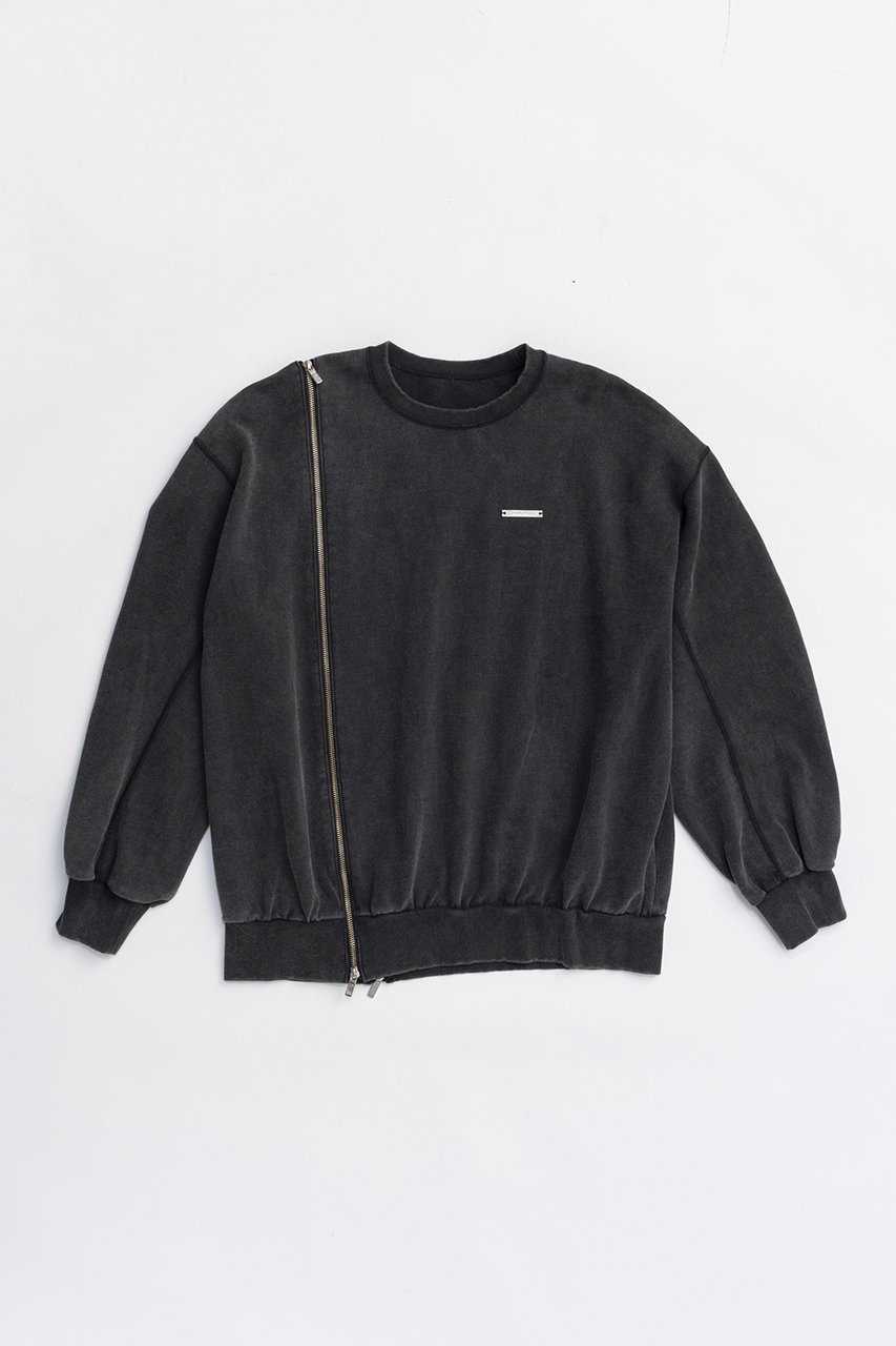 【プランク プロジェクト/PRANK PROJECT】のオーバーサイズジッパースウェット 人気、トレンドファッション・服の通販 founy(ファニー) 　ファッション　Fashion　レディースファッション　Fashion for Women　トップス・カットソー　Cut & Sew Tops　シャツ・ブラウス・オフィスカジュアル　Elegant Blouses & Button-Ups　レディースパーカー・カジュアルフーディー　Casual Hoodies & Sweatshirts　ロングTシャツ・Tシャツ　Longline T-Shirts & Tees　スウェット・クルーネックトップス　Sweatshirts & Crewnecks / Relaxed Fit Sweat Tops　カットソー・ベーシックTシャツ　Cut-and-Sewn Tops / Stretch Tees & Basics　スウェット / スエット　Sweatshirt, Sweatwear　ブリーチ　Bleach, Washed Finish　メタル　Metal, Metal Parts　リラックス　Relax, Relaxed Fit　 other-1|ID: prp329100004709213 ipo3291000000034015653