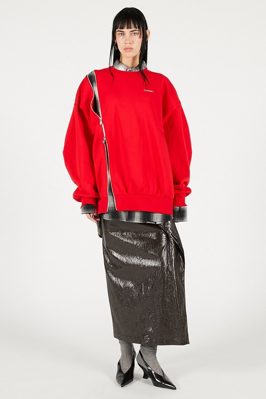 【プランク プロジェクト/PRANK PROJECT】のオーバーサイズジッパースウェット 人気、トレンドファッション・服の通販 founy(ファニー) 　ファッション　Fashion　レディースファッション　Fashion for Women　トップス・カットソー　Cut & Sew Tops　シャツ・ブラウス・オフィスカジュアル　Elegant Blouses & Button-Ups　レディースパーカー・カジュアルフーディー　Casual Hoodies & Sweatshirts　ロングTシャツ・Tシャツ　Longline T-Shirts & Tees　スウェット・クルーネックトップス　Sweatshirts & Crewnecks / Relaxed Fit Sweat Tops　カットソー・ベーシックTシャツ　Cut-and-Sewn Tops / Stretch Tees & Basics　スウェット / スエット　Sweatshirt, Sweatwear　ブリーチ　Bleach, Washed Finish　メタル　Metal, Metal Parts　リラックス　Relax, Relaxed Fit　other-6|ID: prp329100004709213 ipo3291000000034015661
