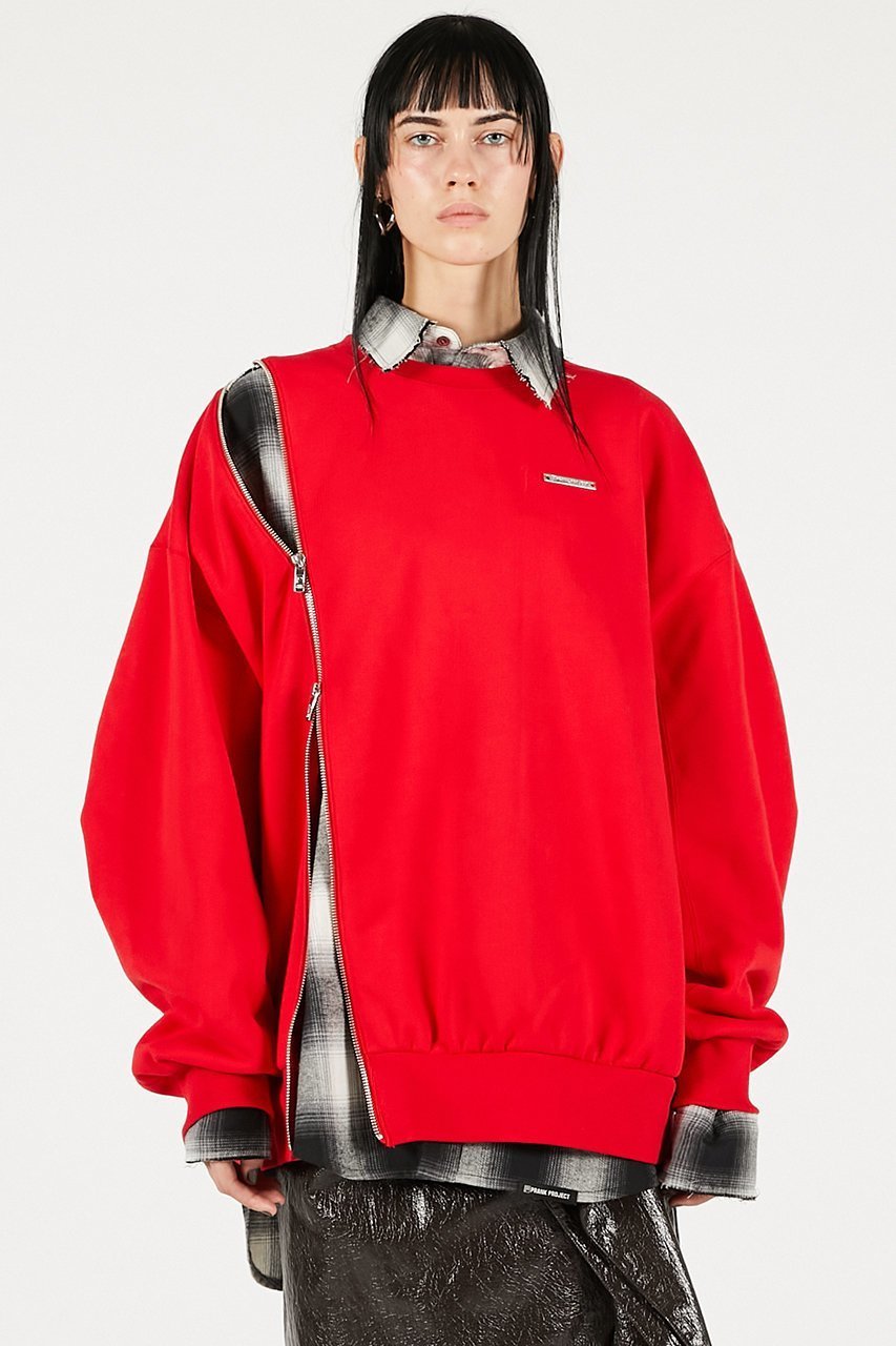 【プランク プロジェクト/PRANK PROJECT】のオーバーサイズジッパースウェット 人気、トレンドファッション・服の通販 founy(ファニー) 　ファッション　Fashion　レディースファッション　Fashion for Women　トップス・カットソー　Cut & Sew Tops　シャツ・ブラウス・オフィスカジュアル　Elegant Blouses & Button-Ups　レディースパーカー・カジュアルフーディー　Casual Hoodies & Sweatshirts　ロングTシャツ・Tシャツ　Longline T-Shirts & Tees　スウェット・クルーネックトップス　Sweatshirts & Crewnecks / Relaxed Fit Sweat Tops　カットソー・ベーシックTシャツ　Cut-and-Sewn Tops / Stretch Tees & Basics　スウェット / スエット　Sweatshirt, Sweatwear　ブリーチ　Bleach, Washed Finish　メタル　Metal, Metal Parts　リラックス　Relax, Relaxed Fit　other-8|ID: prp329100004709213 ipo3291000000034015663