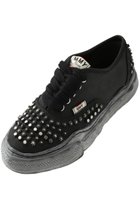 【メゾン ミハラヤスヒロ/Maison MIHARA YASUHIRO】の【UNISEX】【Maison MIHARA YASUHIRO】BAKER オリジンナル ソール スタッズ ペイント キャンバス ロートップ スニーカー ブラック/ブラック|ID: prp329100004709220 ipo3291000000035970624