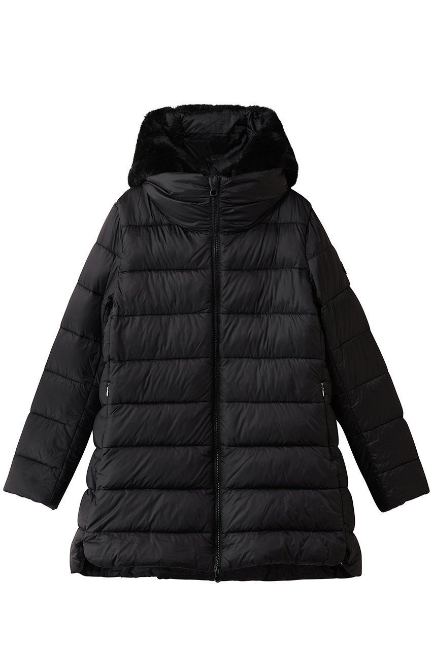 【セーブ ザ ダック/SAVE THE DUCK】のMATILDA D40280W JADE/フーディーキルティングロングコート インテリア・キッズ・メンズ・レディースファッション・服の通販 founy(ファウニー) 　ファッション　Fashion　レディースファッション　Fashion for Women　アウター　Coat / Outerwear Collection　コート・ロングコート・ピーコート　Long Coats, Peacoats & More　フェイクファー　Faux Fur, Imitation Fur　フロント　Front, Front Design　ミドル　Middle Length, Mid Height　ラグジュアリー　Luxury, Elegant　ロング　Long, Long-Length　エレガント 上品　Elegant　ブラック|ID: prp329100004709240 ipo3291000000036765122