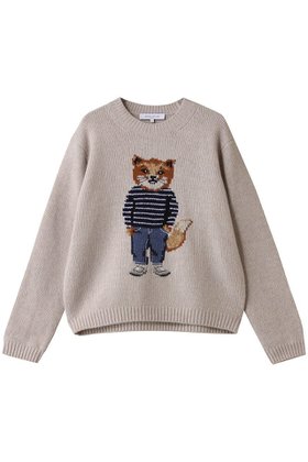 【メゾン キツネ/MAISON KITSUNE】 DRESSED FOX INTARSIA ウール ジャンパー人気、トレンドファッション・服の通販 founy(ファニー) ファッション Fashion レディースファッション Fashion for Women トップス・カットソー Cut & Sew Tops ニット Knit Tops & Sweaters カジュアルプルオーバー・ニットトップス Pullovers & Knit Tops / Casual Pullovers ワンピース Dresses フォーマル・パーティードレス・結婚式用ドレス Elegant & Casual Dresses フォックス Fox, Fox Fur フロント Front, Front Design ボトム Bottoms, Lower Wear 新作・新入荷 New Arrivals / New In 長袖 Long Sleeve, Full Sleeve |ID:prp329100004709250