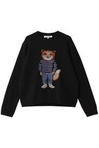 【メゾン キツネ/MAISON KITSUNE】のDRESSED FOX INTARSIA ウール ジャンパー 人気、トレンドファッション・服の通販 founy(ファニー) ファッション Fashion レディースファッション Fashion for Women トップス・カットソー Cut & Sew Tops ニット Knit Tops & Sweaters カジュアルプルオーバー・ニットトップス Pullovers & Knit Tops / Casual Pullovers ワンピース Dresses フォーマル・パーティードレス・結婚式用ドレス Elegant & Casual Dresses フォックス Fox, Fox Fur フロント Front, Front Design ボトム Bottoms, Lower Wear 新作・新入荷 New Arrivals / New In 長袖 Long Sleeve, Full Sleeve thumbnail ブラック|ID: prp329100004709250 ipo3291000000034015988