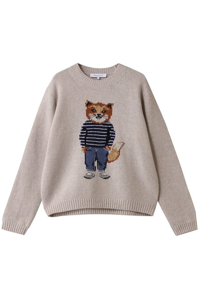 【メゾン キツネ/MAISON KITSUNE】のDRESSED FOX INTARSIA ウール ジャンパー インテリア・キッズ・メンズ・レディースファッション・服の通販 founy(ファニー) https://founy.com/ ファッション Fashion レディースファッション Fashion for Women トップス・カットソー Cut & Sew Tops ニット Knit Tops & Sweaters カジュアルプルオーバー・ニットトップス Pullovers & Knit Tops / Casual Pullovers ワンピース Dresses フォーマル・パーティードレス・結婚式用ドレス Elegant & Casual Dresses フォックス Fox, Fox Fur フロント Front, Front Design ボトム Bottoms, Lower Wear 長袖 Long Sleeve, Full Sleeve |ID: prp329100004709250 ipo3291000000035831690