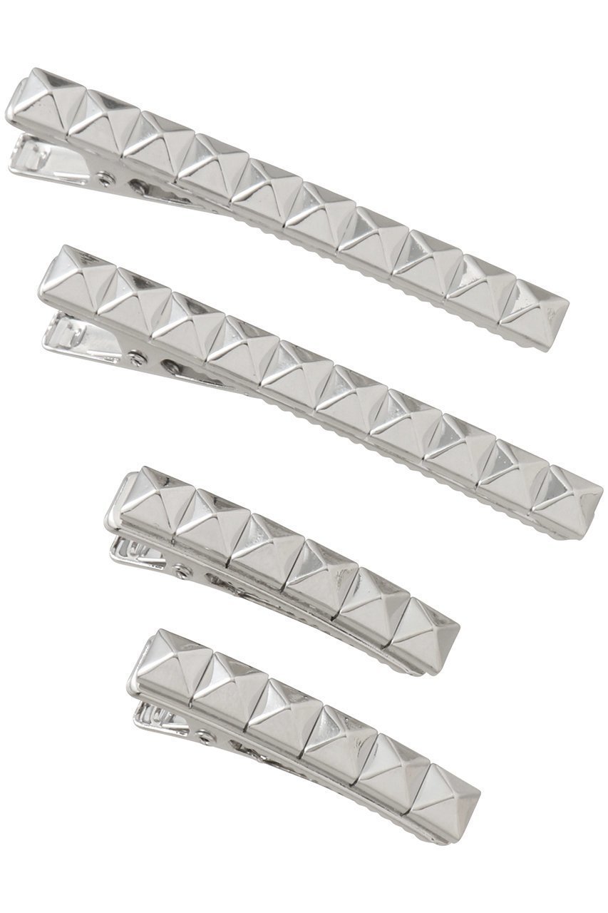 【ヘイップ/heyep】のStud Hair Clips(4P Set) インテリア・キッズ・メンズ・レディースファッション・服の通販 founy(ファニー) 　ファッション　Fashion　レディースファッション　Fashion for Women　シュシュ&ヘアアクセ/ヘアアレンジ　Scrunchies & Hair Accessories　アクセサリー　Fashion Accessories　ショート　Short, Short Length　スタッズ　Studs, Metal Accents　バレッタ　Barrette, Hair Clip　ヘアアクセ　Hair Accessory, Hair Clip　メタリック　Metallic, Shiny Finish　ロング　Long, Long-Length　新作・新入荷　New Arrivals / New In　シルバー|ID: prp329100004709268 ipo3291000000034016104