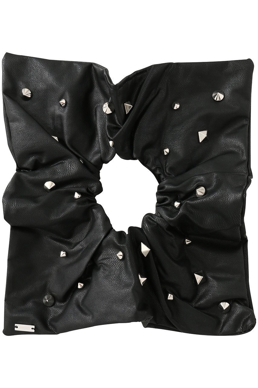 【ヘイップ/heyep】のFaux Leather Studded Scrunchie インテリア・キッズ・メンズ・レディースファッション・服の通販 founy(ファニー) 　ファッション　Fashion　レディースファッション　Fashion for Women　シュシュ&ヘアアクセ/ヘアアレンジ　Scrunchies & Hair Accessories　おすすめ　Recommended / Our Picks　アクセサリー　Fashion Accessories　クール　Cool, Chic　スクエア　Square, Square Shape　スタッズ　Studs, Metal Accents　フェイクレザー　Faux Leather, PU Leather　フォルム　Silhouette, Form　ブレスレット　Bracelet, Wristband　新作・新入荷　New Arrivals / New In　ブラック|ID: prp329100004709271 ipo3291000000034016123