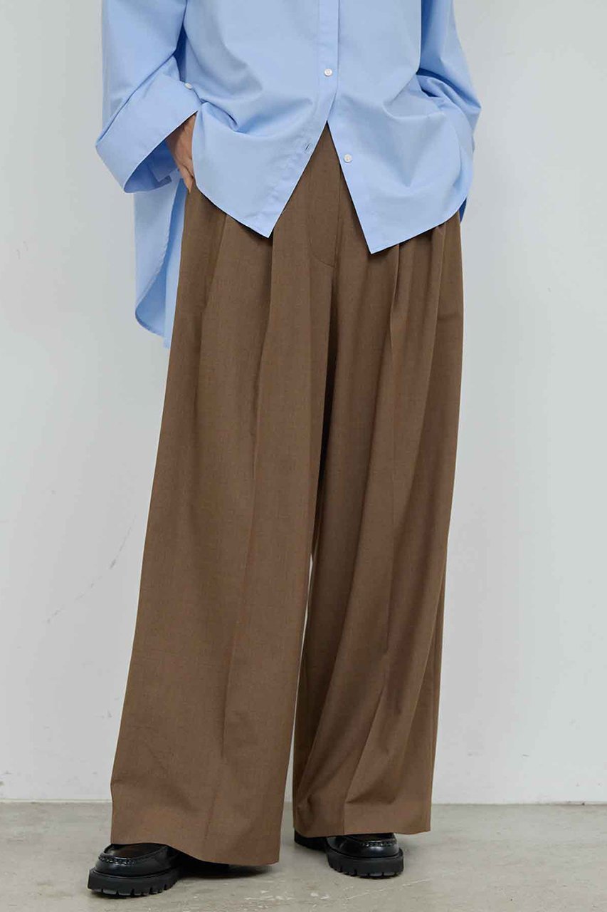 【ガリャルダガランテ/GALLARDAGALANTE】の【SACHIKOコラボ】2タックワイドパンツ インテリア・キッズ・メンズ・レディースファッション・服の通販 founy(ファニー) 　ファッション　Fashion　レディースファッション　Fashion for Women　パンツ　Pants & Trousers　コラボ　Collaboration, Collab　ダブル　Double, Double-Breasted　マニッシュ　Mannish, Boyish　ワイド　Wide, Wide Fit　再入荷　Restock / Back in Stock　ブラウン|ID: prp329100004709273 ipo3291000000035382482