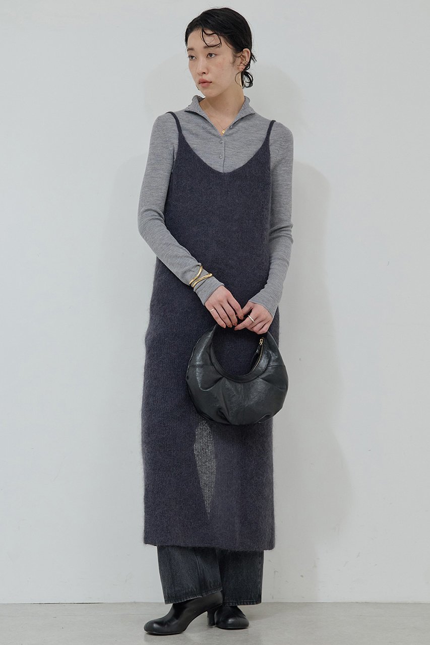 【ガリャルダガランテ/GALLARDAGALANTE】の【比留川游さんコラボ】シアーニットキャミワンピース インテリア・キッズ・メンズ・レディースファッション・服の通販 founy(ファニー) 　ファッションモデル・俳優・女優　Models　女性　Women　比留川游　Hirukawa Yu　ファッション　Fashion　レディースファッション　Fashion for Women　ワンピース　Dresses　キャミソールワンピース　Camisole Dresses　チュニック　Tunic Tops & Dresses　おすすめ　Recommended / Our Picks　コラボ　Collaboration, Collab　シアー　Sheer, See-Through　チュニック　Tunic, Long Top　トレンド　Trend, Trending Now　パープル　Purple, Violet　ロング　Long, Long-Length　A/W・秋冬　Autumn/Winter　チャコールグレー|ID: prp329100004709280 ipo3291000000035970717