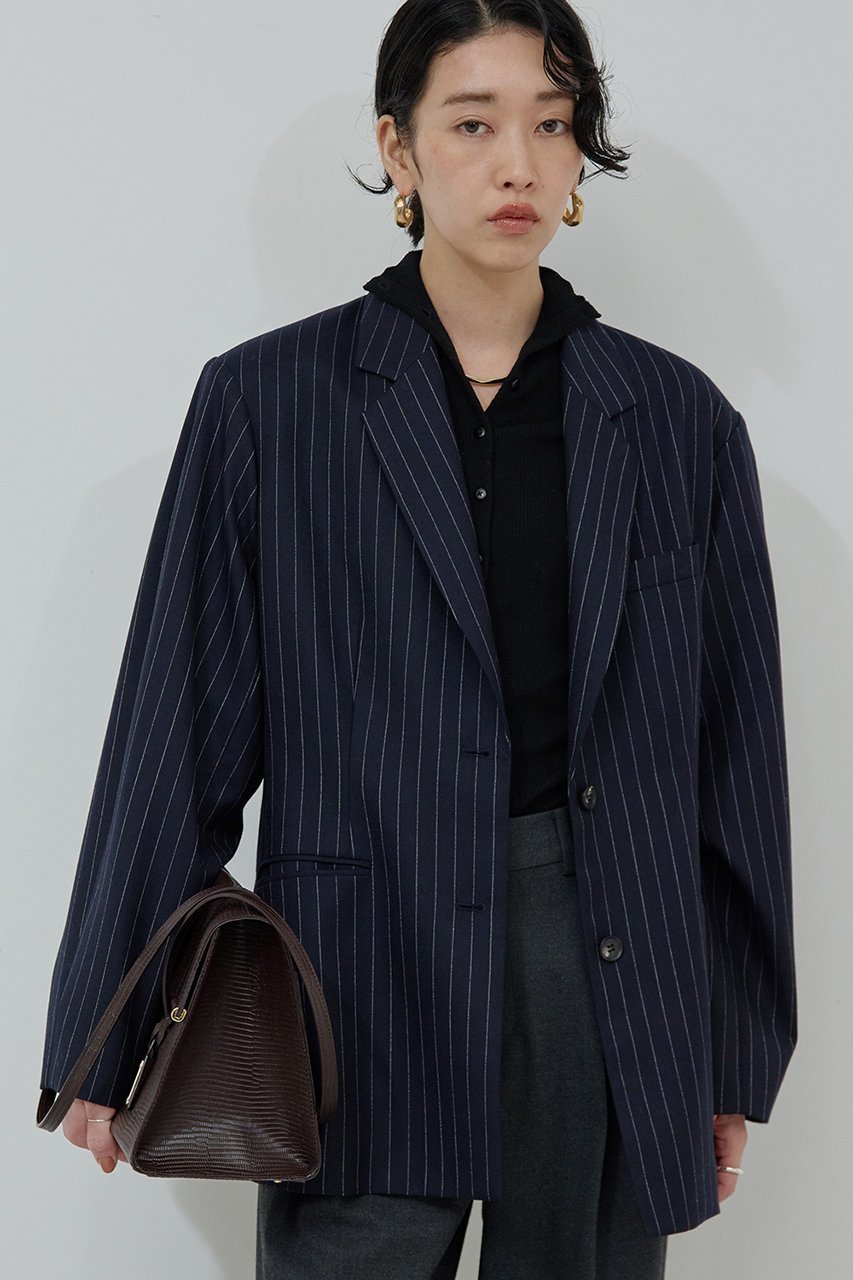 【ガリャルダガランテ/GALLARDAGALANTE】の【比留川游さんコラボ】ウエストシェイプジャケット 人気、トレンドファッション・服の通販 founy(ファニー) 　ファッションモデル・俳優・女優　Models　女性　Women　比留川游　Hirukawa Yu　ファッション　Fashion　レディースファッション　Fashion for Women　アウター　Coat / Outerwear Collection　レディースジャケット・軽アウター　Jackets　コラボ　Collaboration, Collab　シェイプ　Shape, Slim Fit　ジャケット　Jacket, Outerwear　ストライプ　Stripe, Striped Pattern　再入荷　Restock / Back in Stock　other-5|ID: prp329100004709281 ipo3291000000035747932