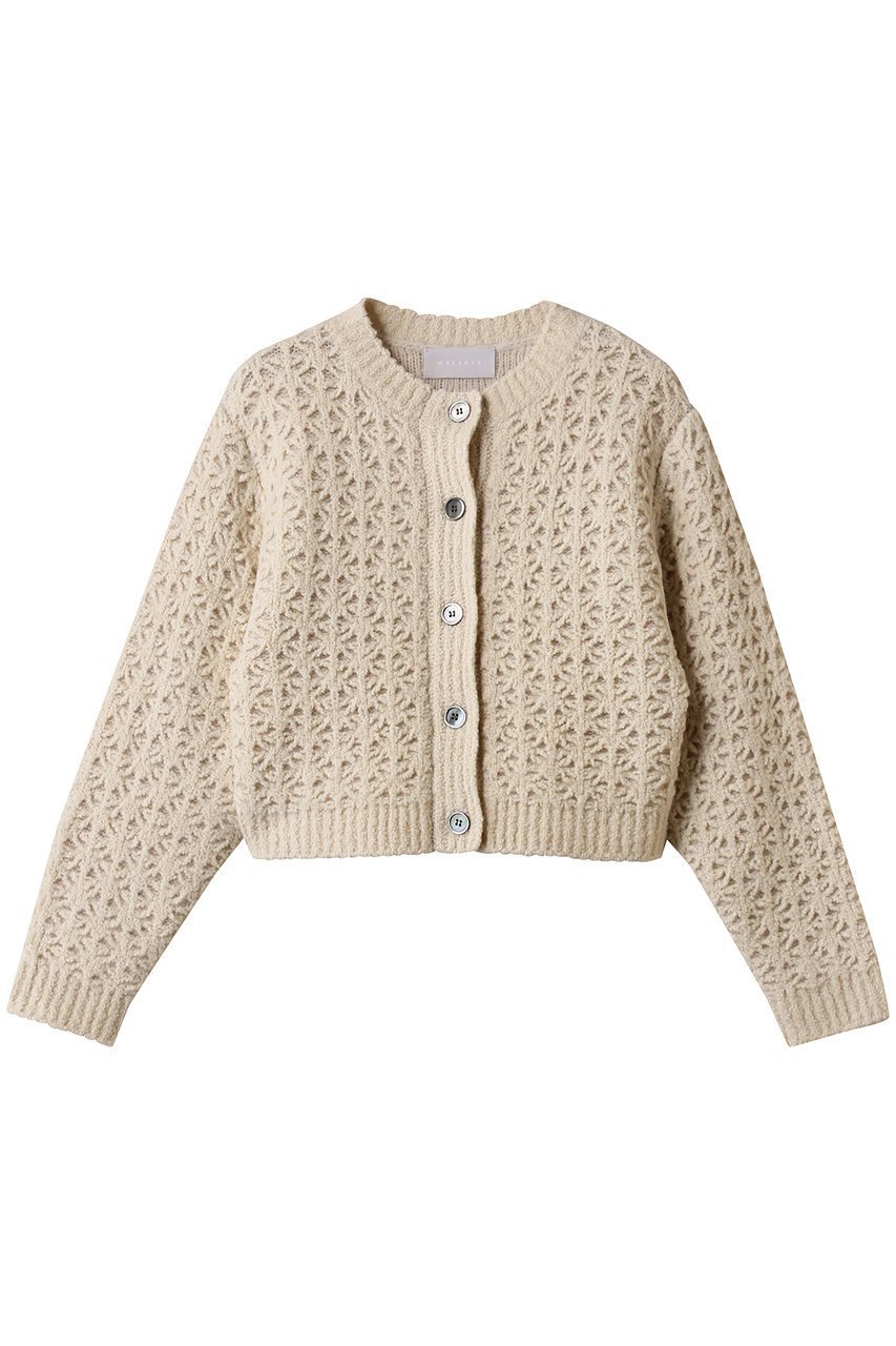 【マリリンムーン/MARILYN MOON】の【WALANCE】ダブルクロシェニットカーディガン インテリア・キッズ・メンズ・レディースファッション・服の通販 founy(ファニー) 　ファッション　Fashion　レディースファッション　Fashion for Women　トップス・カットソー　Cut & Sew Tops　ニット　Knit Tops & Sweaters　カーディガン・羽織り　Layered Style Cardigans　かぎ針　Crochet　カーディガン　Cardigan, Knitwear　クロップド　Cropped, Short Length　スリーブ　Sleeve, Long Sleeve / Short Sleeve　ダブル　Double, Double-Breasted　バランス　Balance, Style Balance　フェイス　Face, Facial Design　透かし　Cut-Out, Lacework　アイボリー|ID: prp329100004709290 ipo3291000000035725991